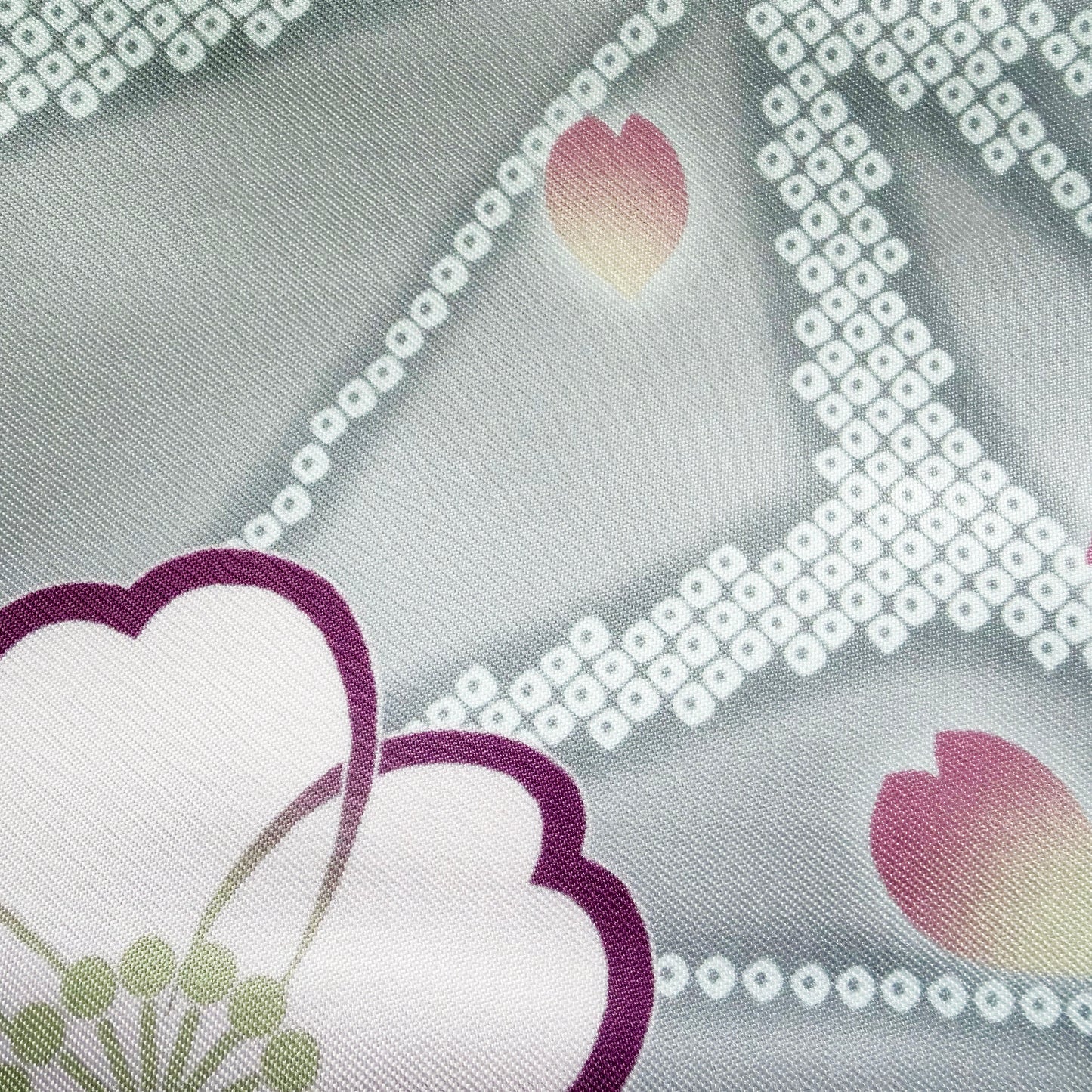 Flat Obi Belt - Cherry Blossom in Silver (Style #1016)