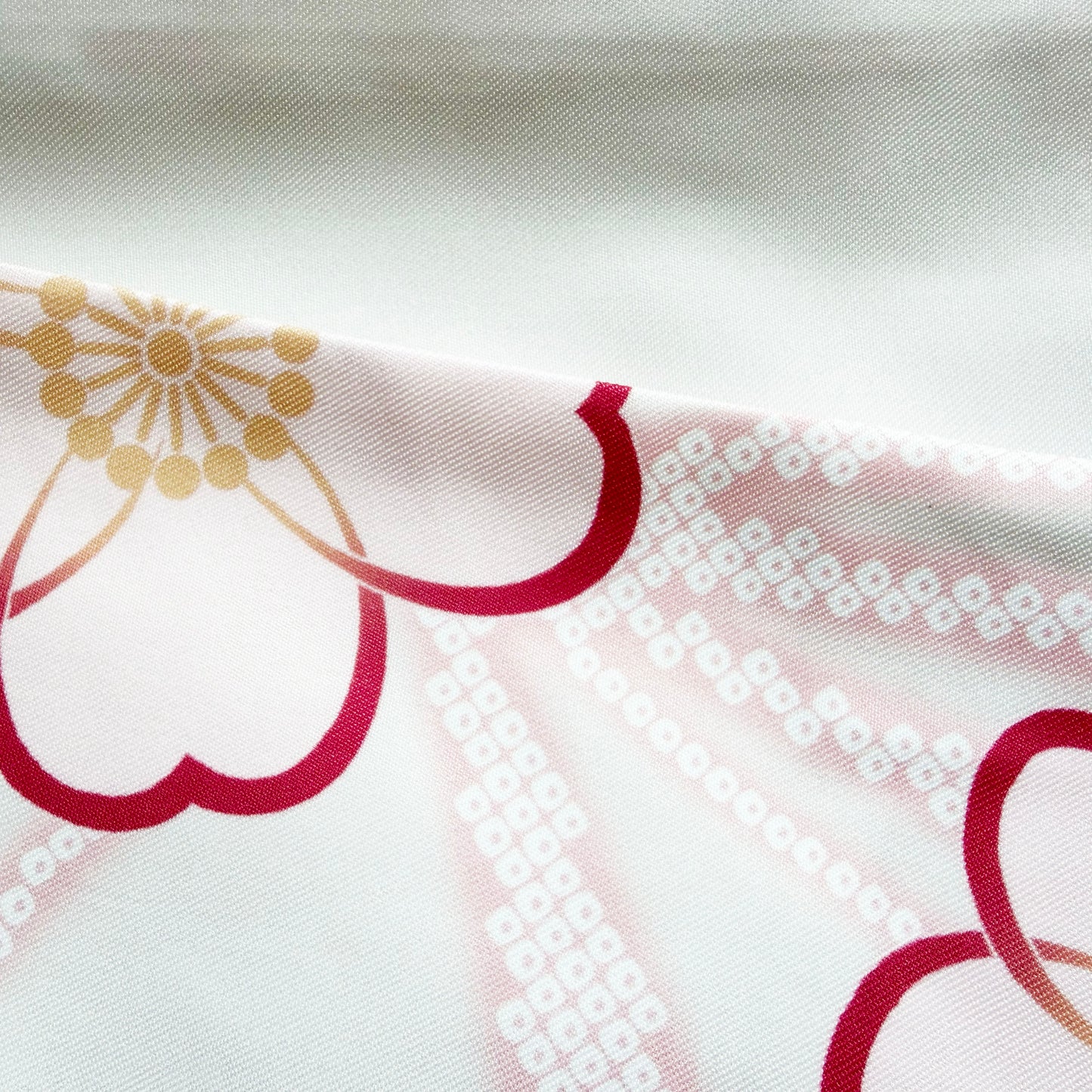 Flat Obi Belt - Cherry Blossom in White (Style #1015)