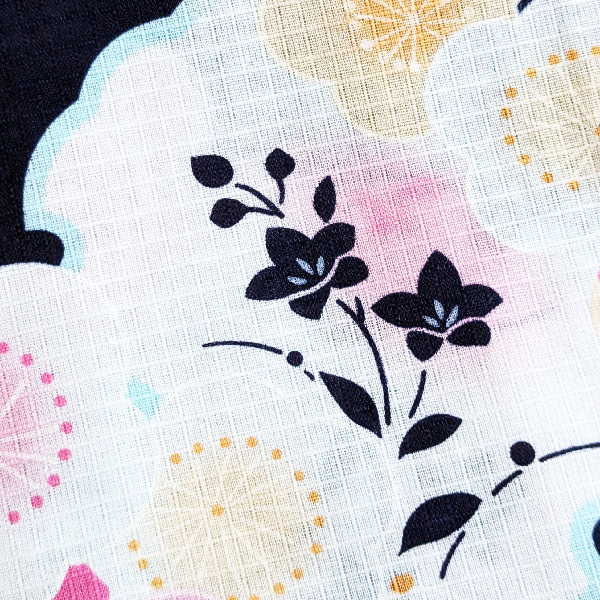 Japanese Yukata Kimono - Goldfish and Plum Blossoms in Indigo