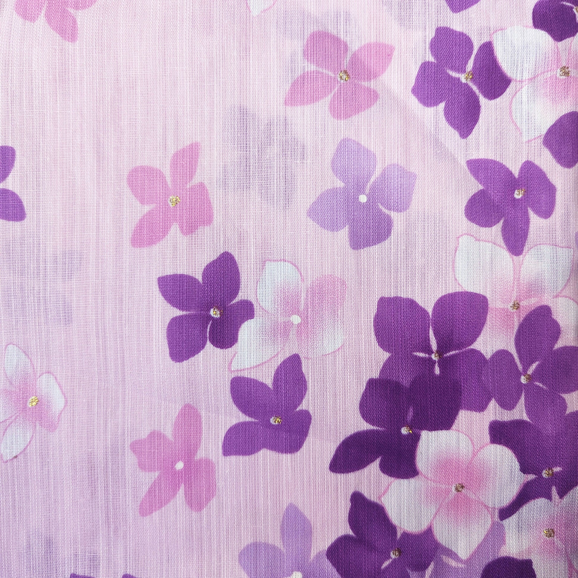 Japanese Yukata Kimono - Pink and Purple Lilac in Pink