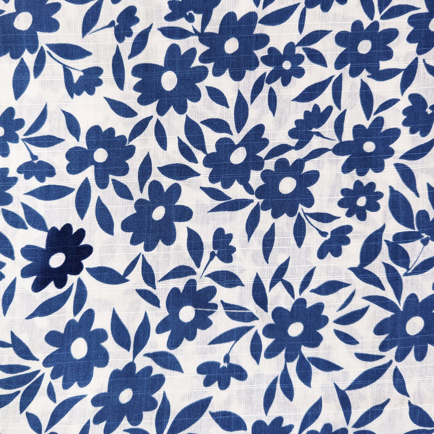 Japanese Traditional Yukata Kimono - Simple Blue Flowers in Off White
