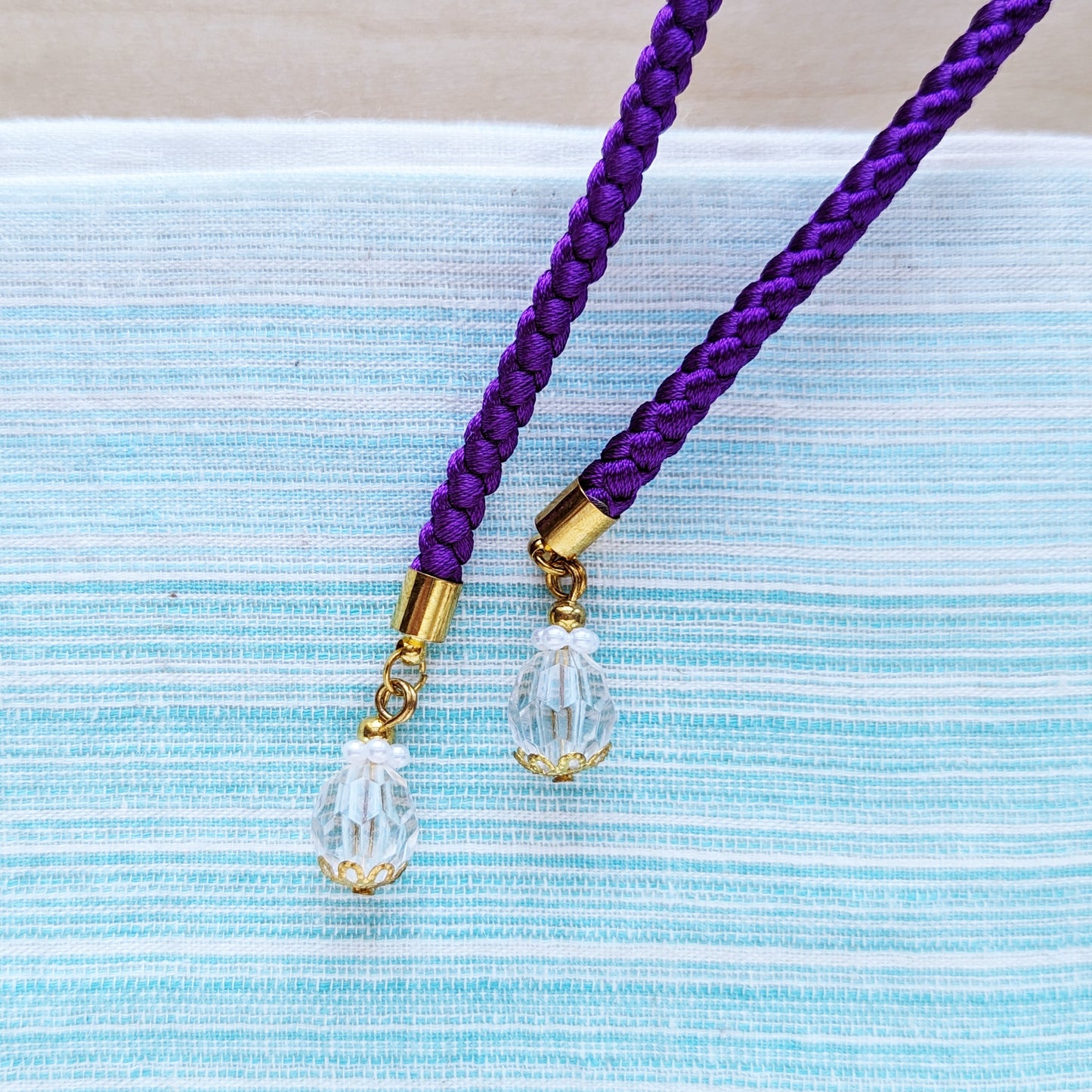Japanese Kazari Himo - Purple Flower Knot