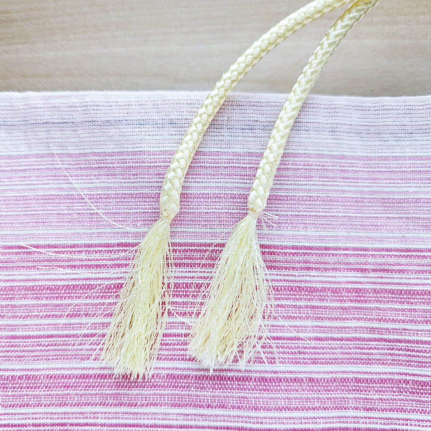 Japanese Kazari Himo - Pastel Yellow Triple Beads