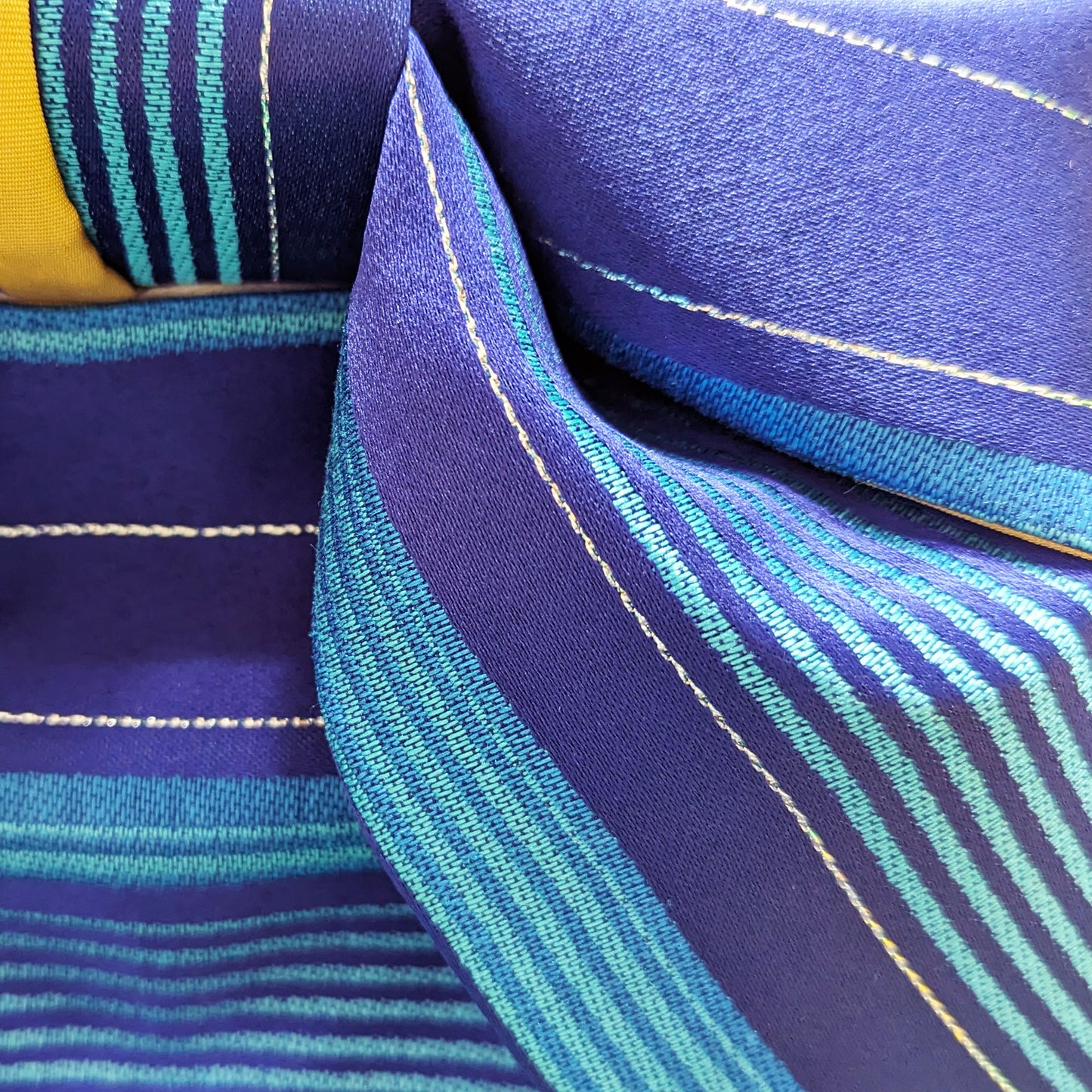 Pre-Tied Obi Belt - Blue Stripes