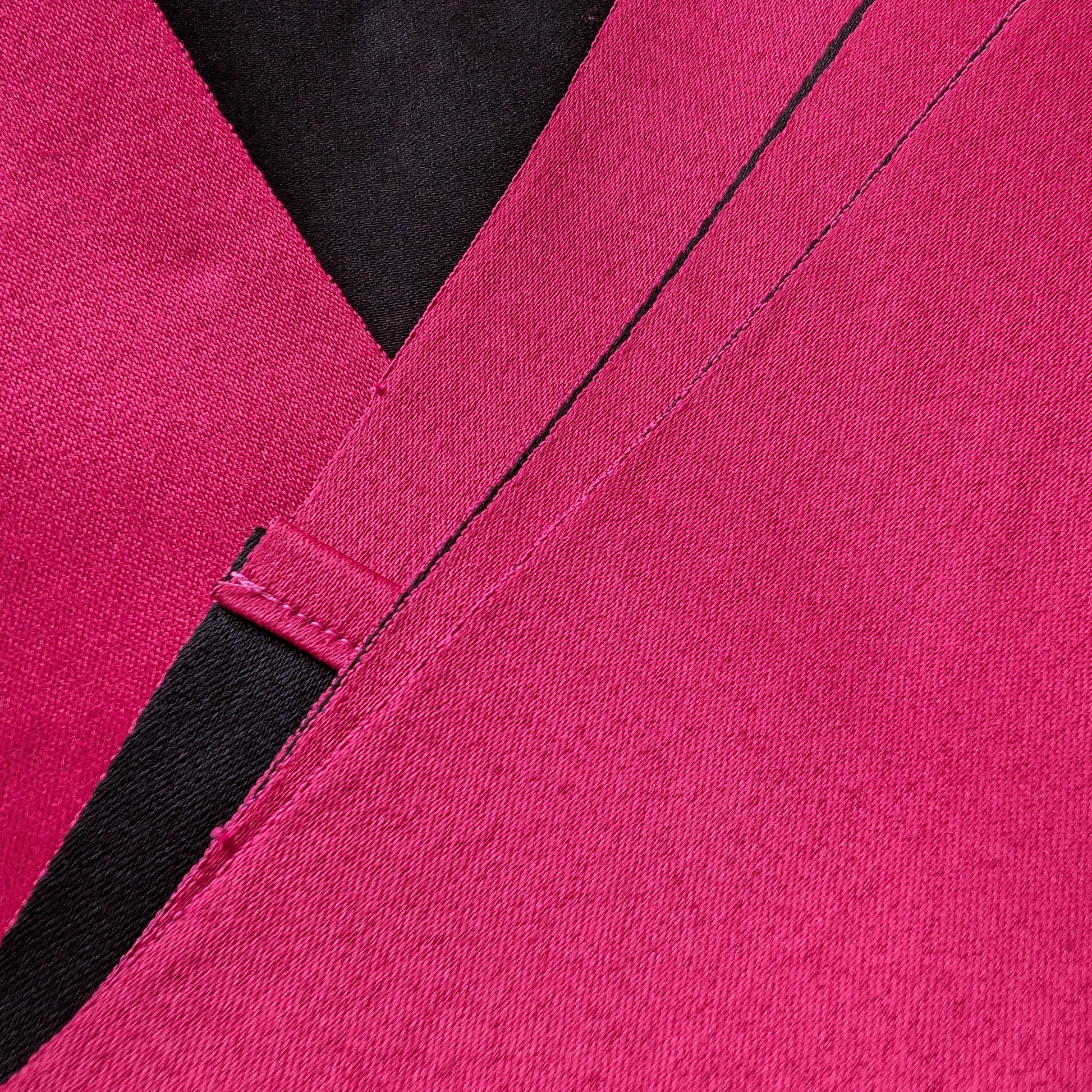 Japanese Flat Obi Belt - Red and Black