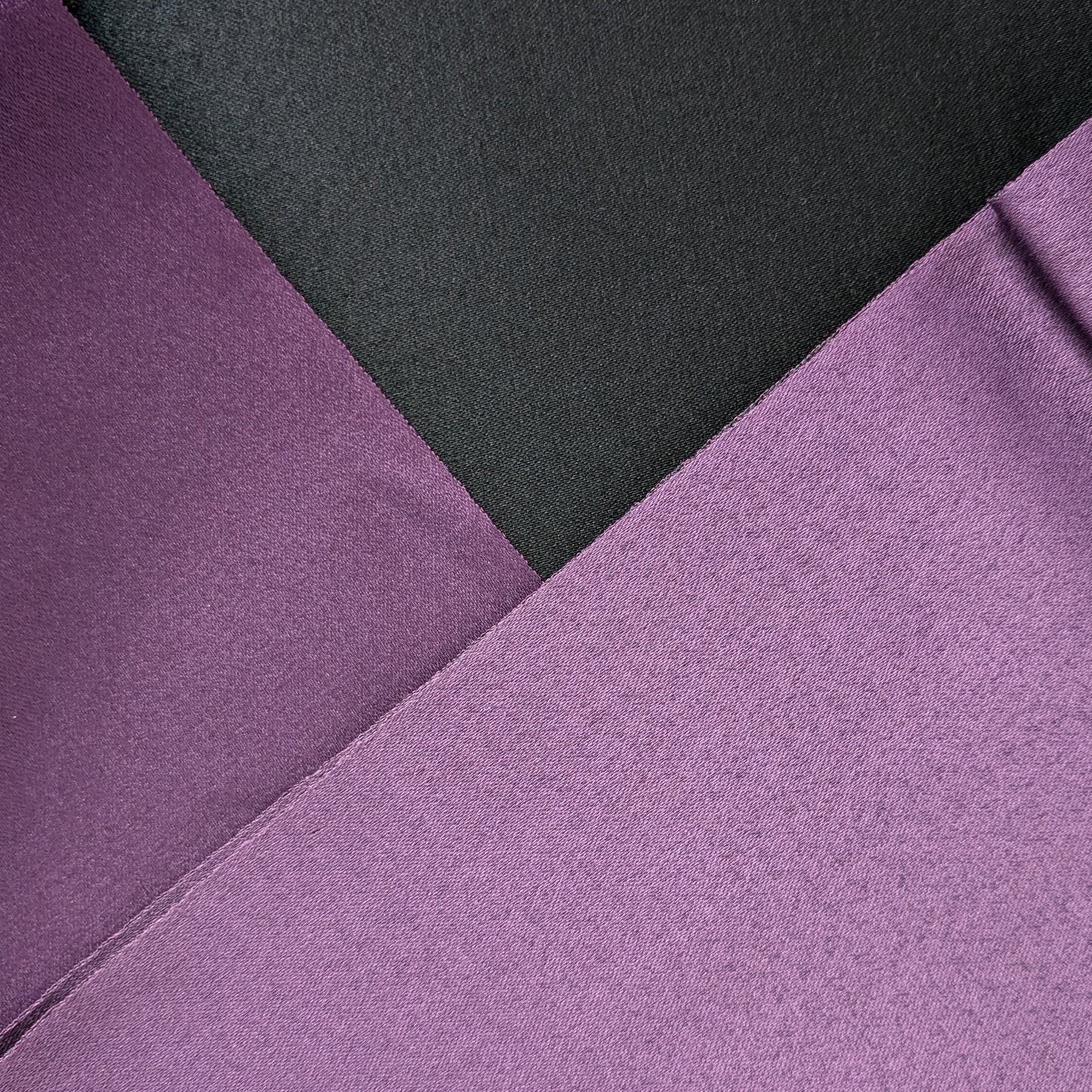Japanese Traditional Flat Obi Belt - Dark Purple and Black