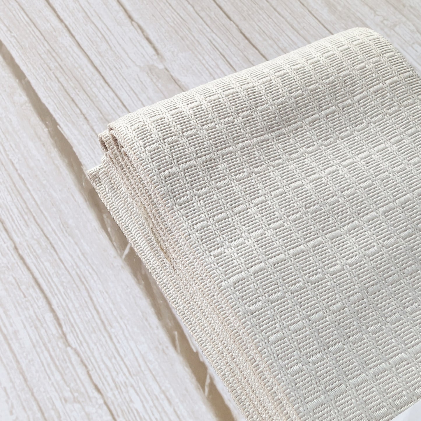 Japanese Kaku Obi Belt + Inner Belt - Simple Beige