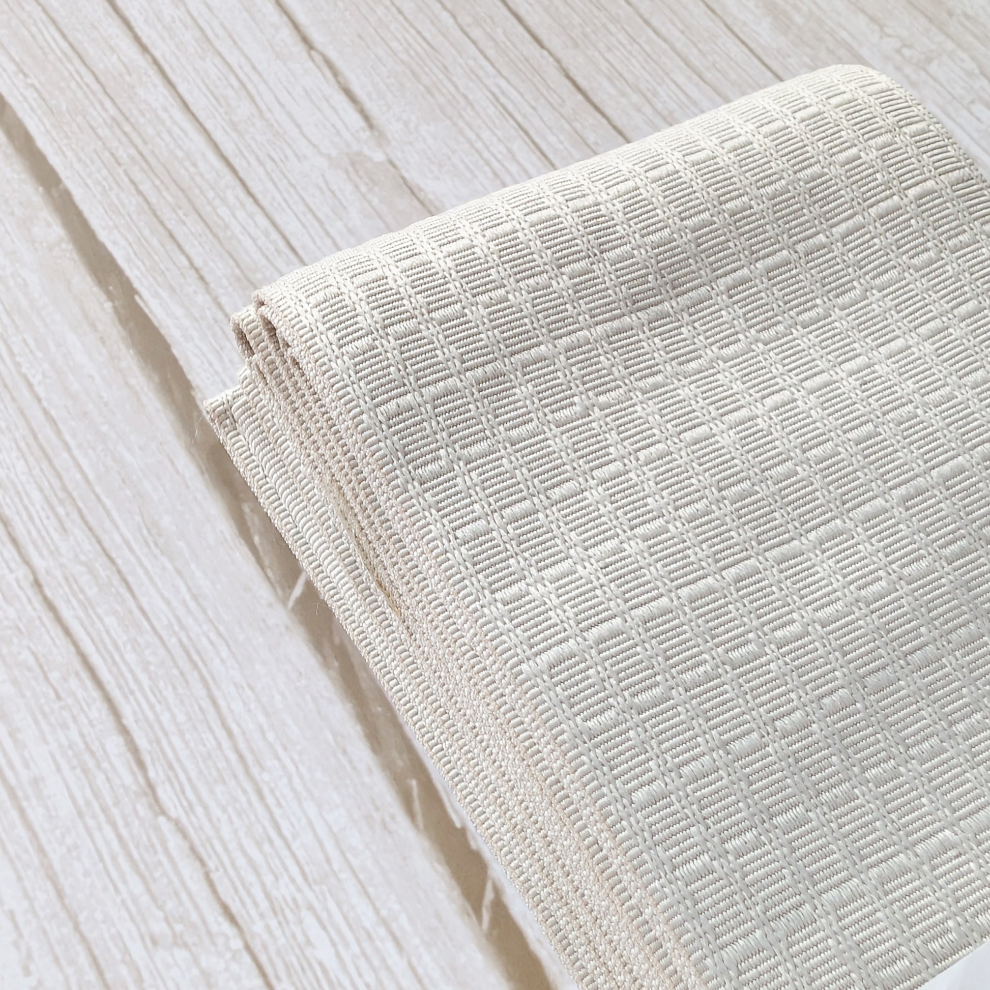 Japanese Kaku Obi Belt + Inner Belt - Simple Beige