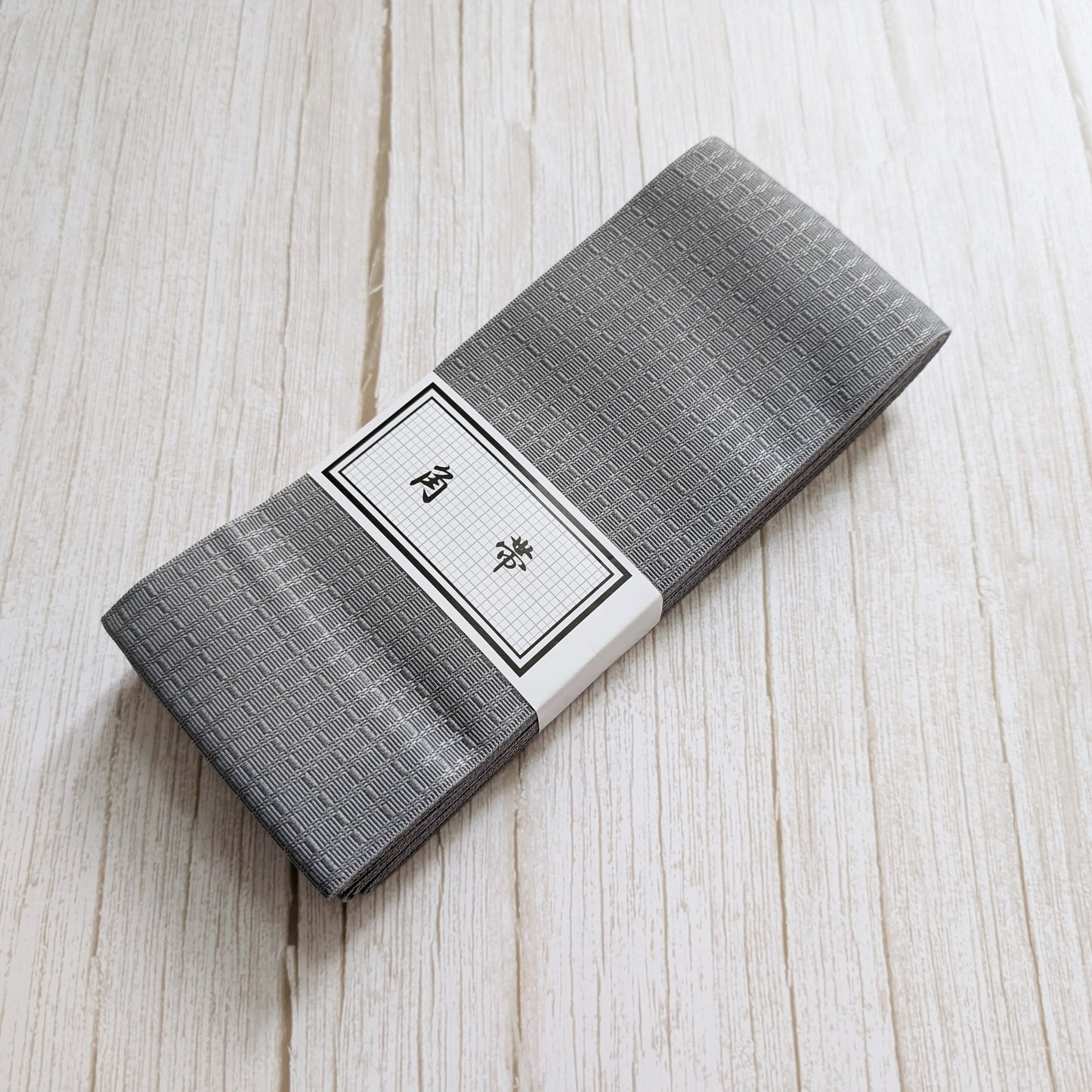 Traditional Japanese Kaku Obi Waist Belt for Men's Yukata - Silver