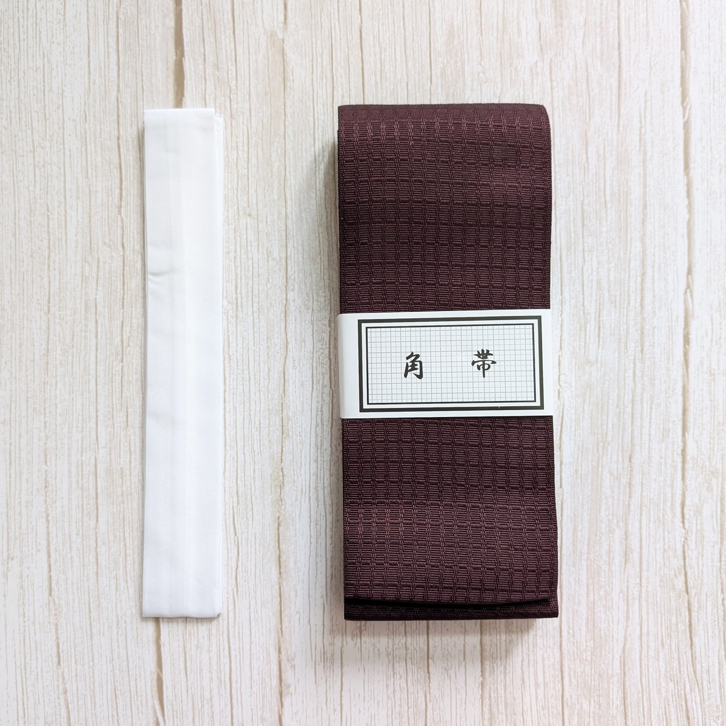 Traditional Japanese Kaku Obi Waist Belt for Men's Yukata - Maroon