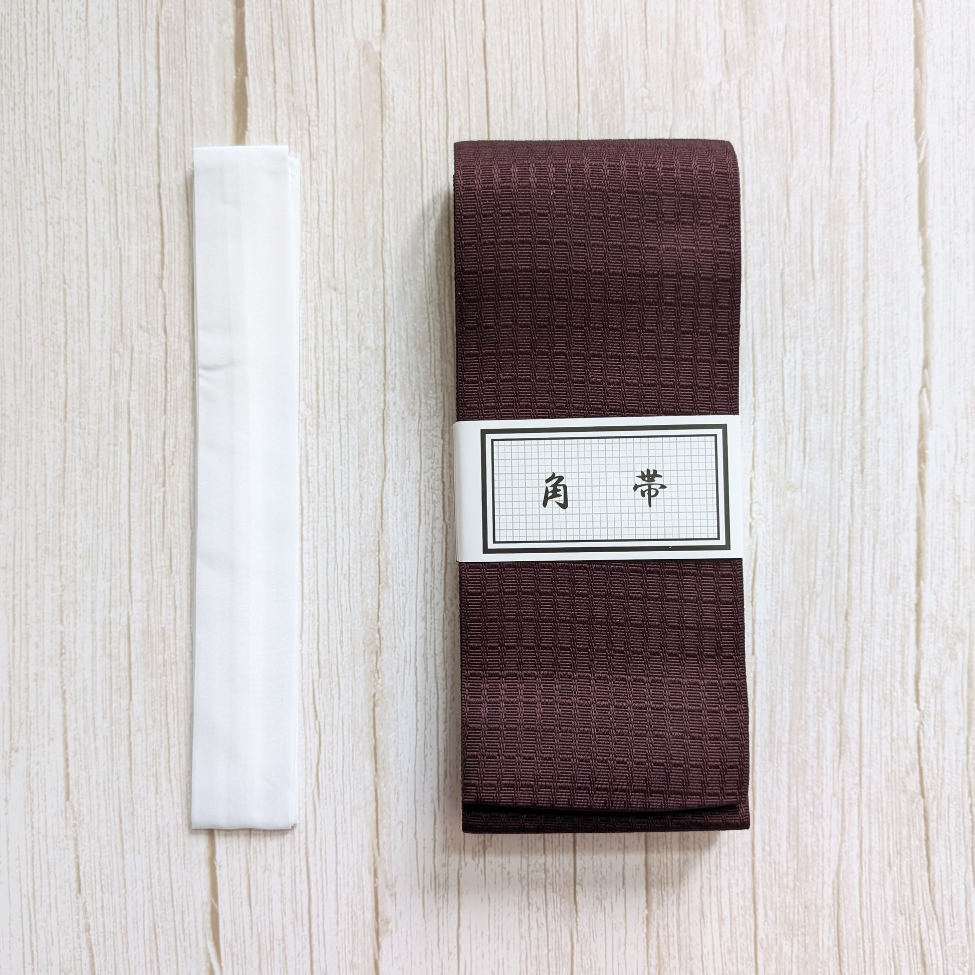 Traditional Japanese Kaku Obi Waist Belt for Men's Yukata - Maroon