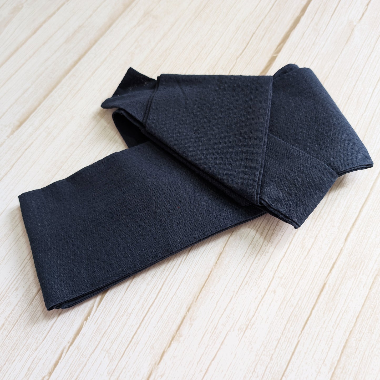 Japanese Traditional Men's Velcro Kaku Obi Waist Belt - Simple Indigo