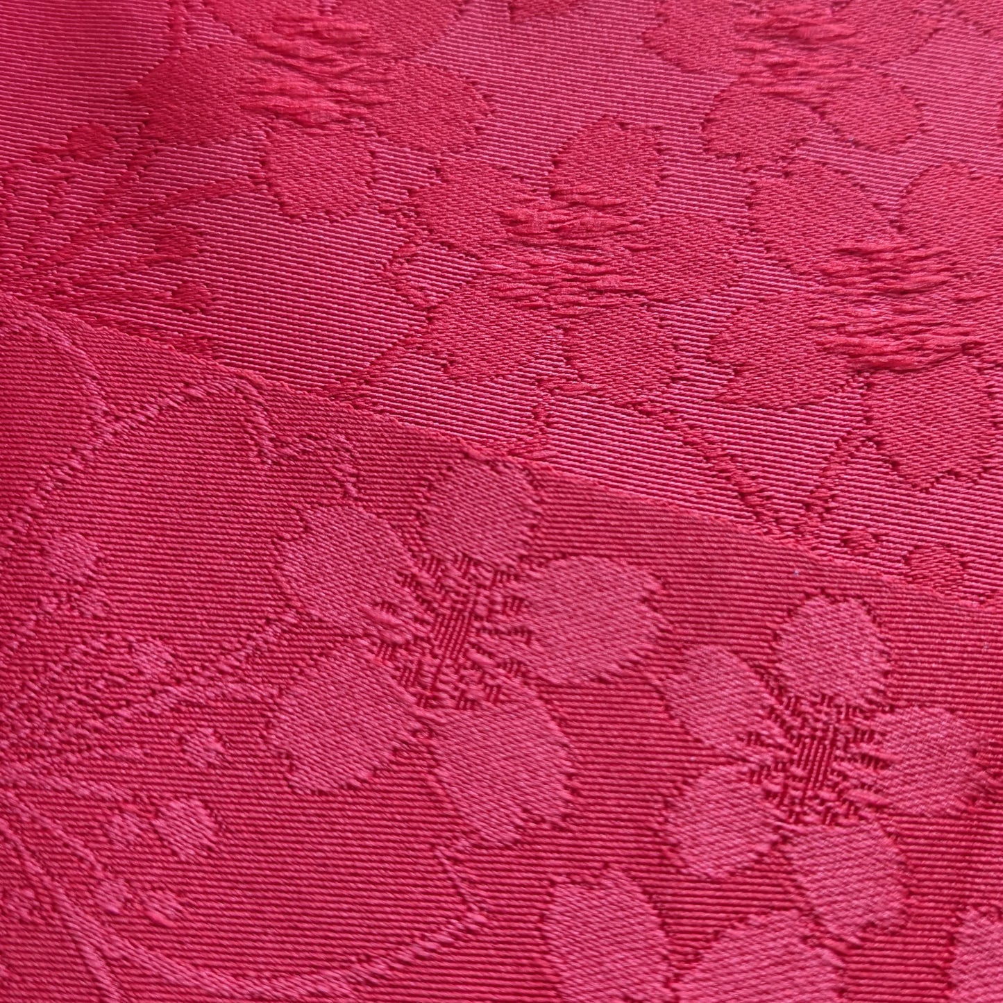 Japanese Traditional Women's Flat Obi Waist Belt - Cherry Blossom Red