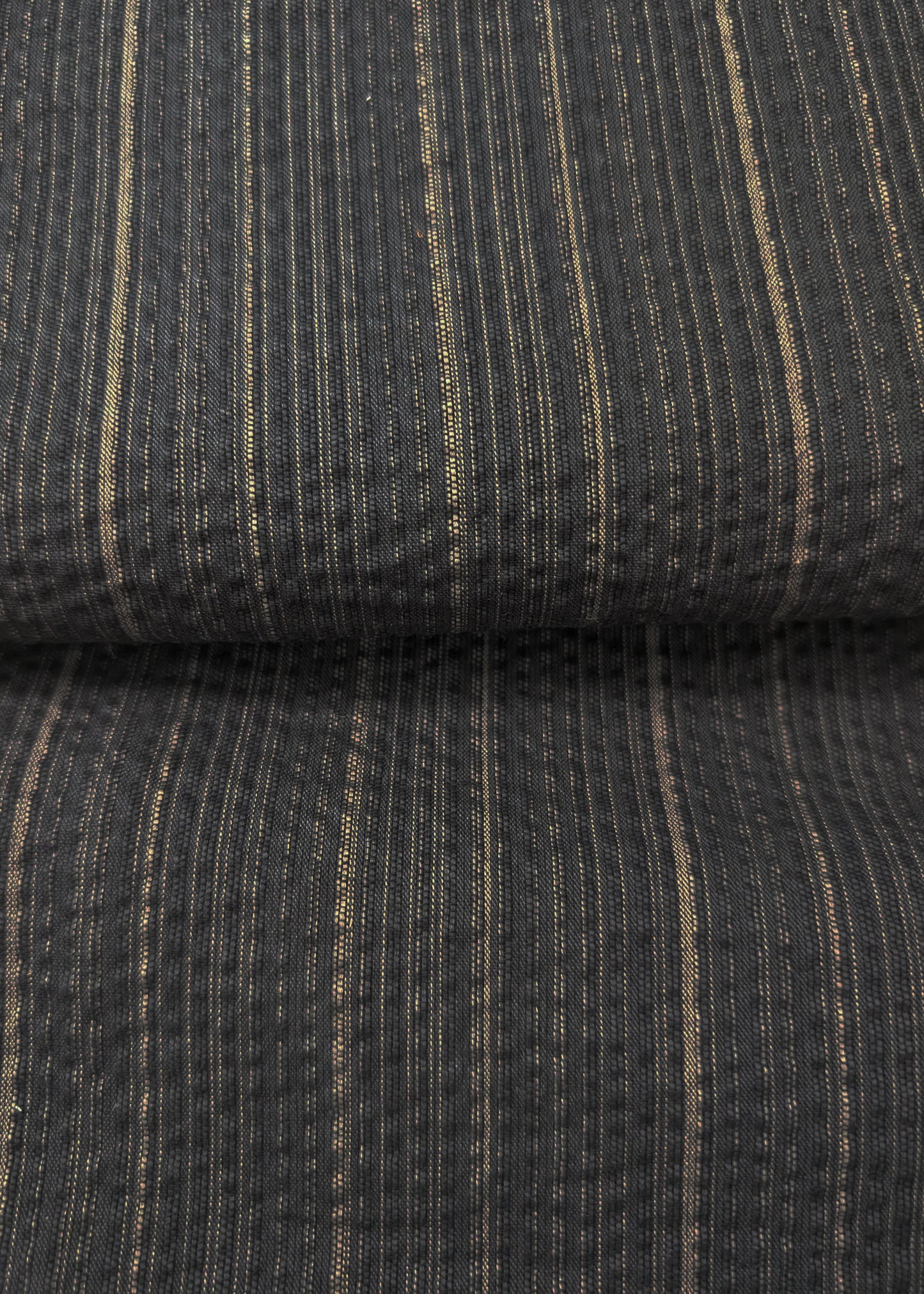 Japanese Traditional Men's Yukata Kimono - Beige Stripes in Charcoal
