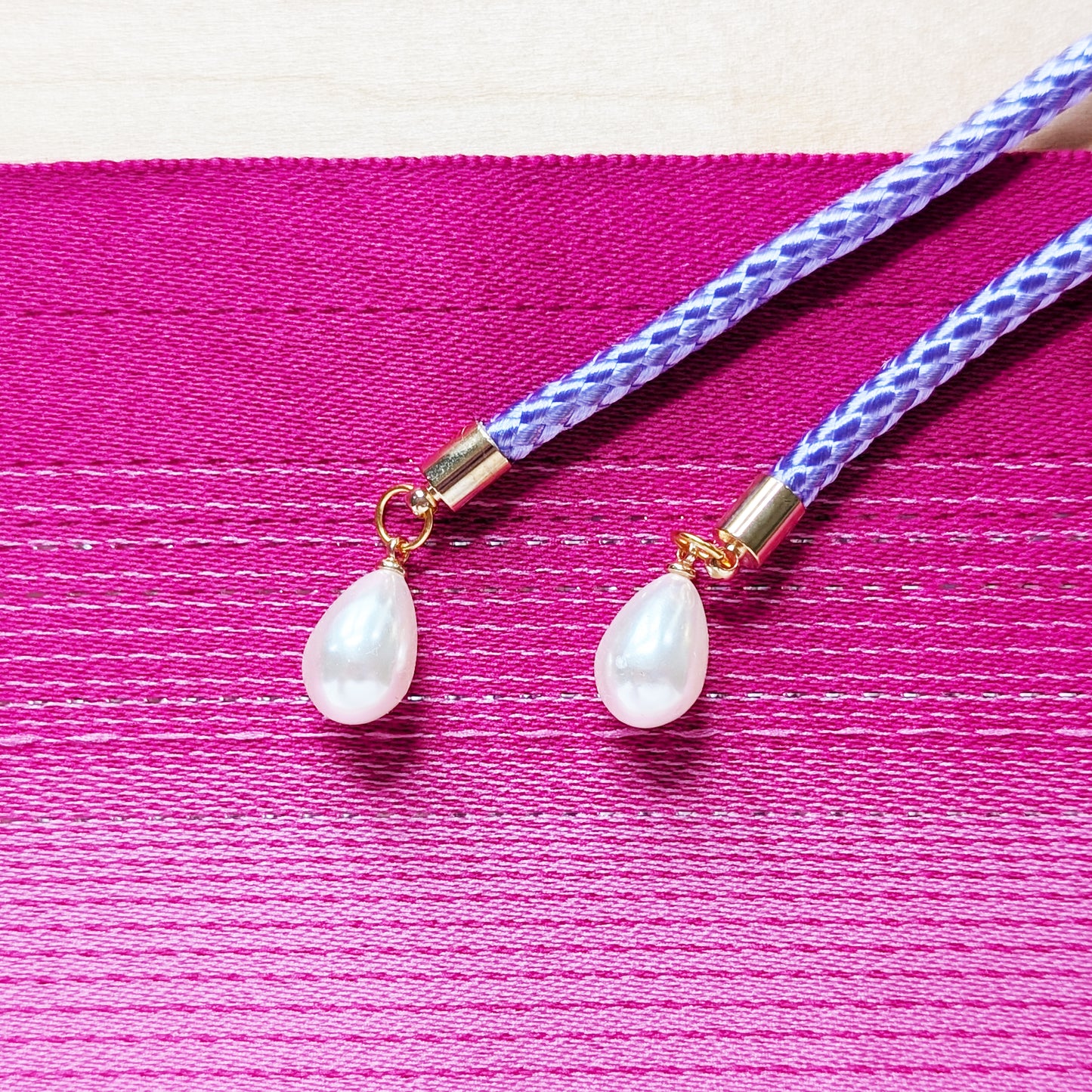 Kazari Himo - Flower Knot in Purple, Japanese Yukata Kimono Accessory