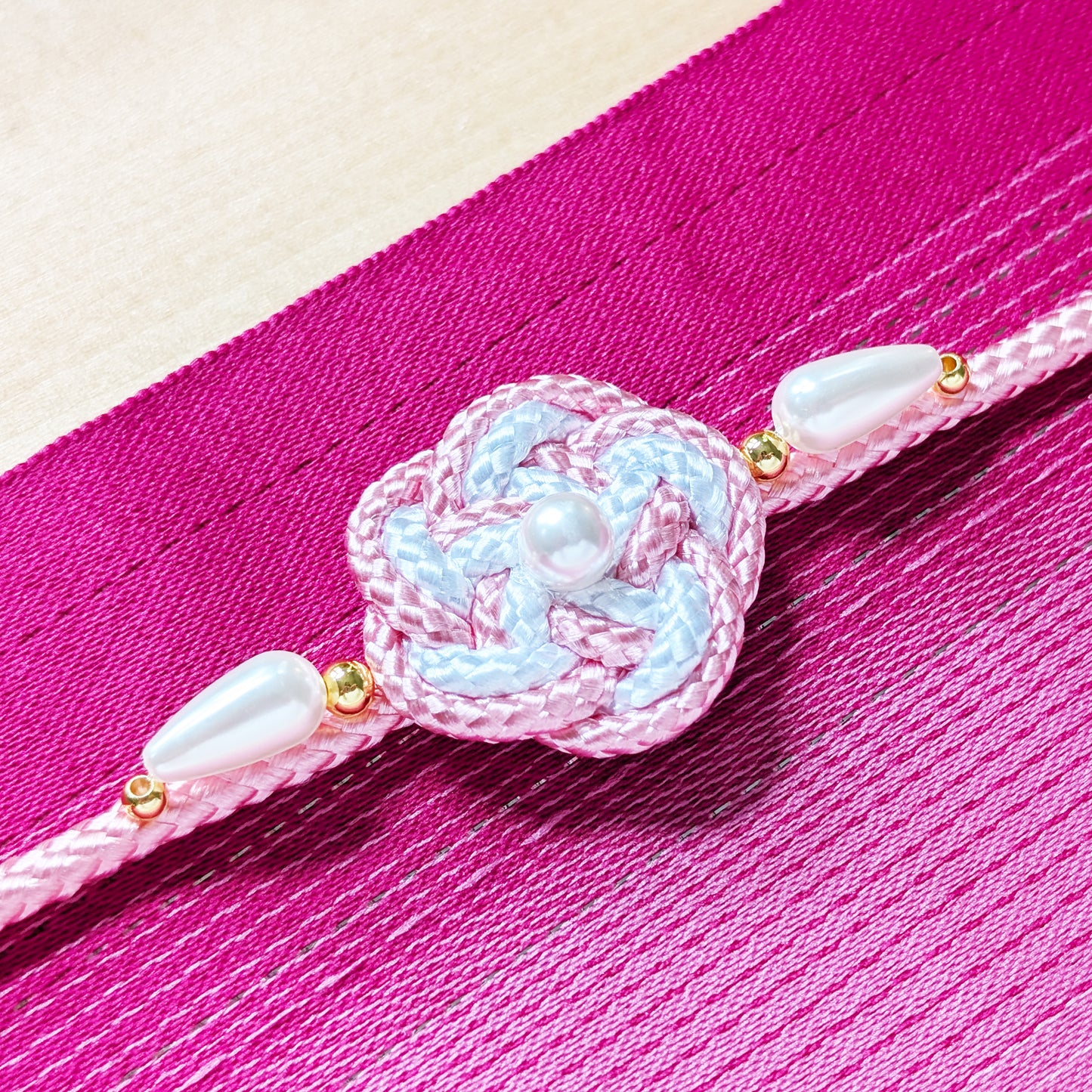 Kazari Himo - Flower Knot in Pink, Women's Japanese Yukata Accessory