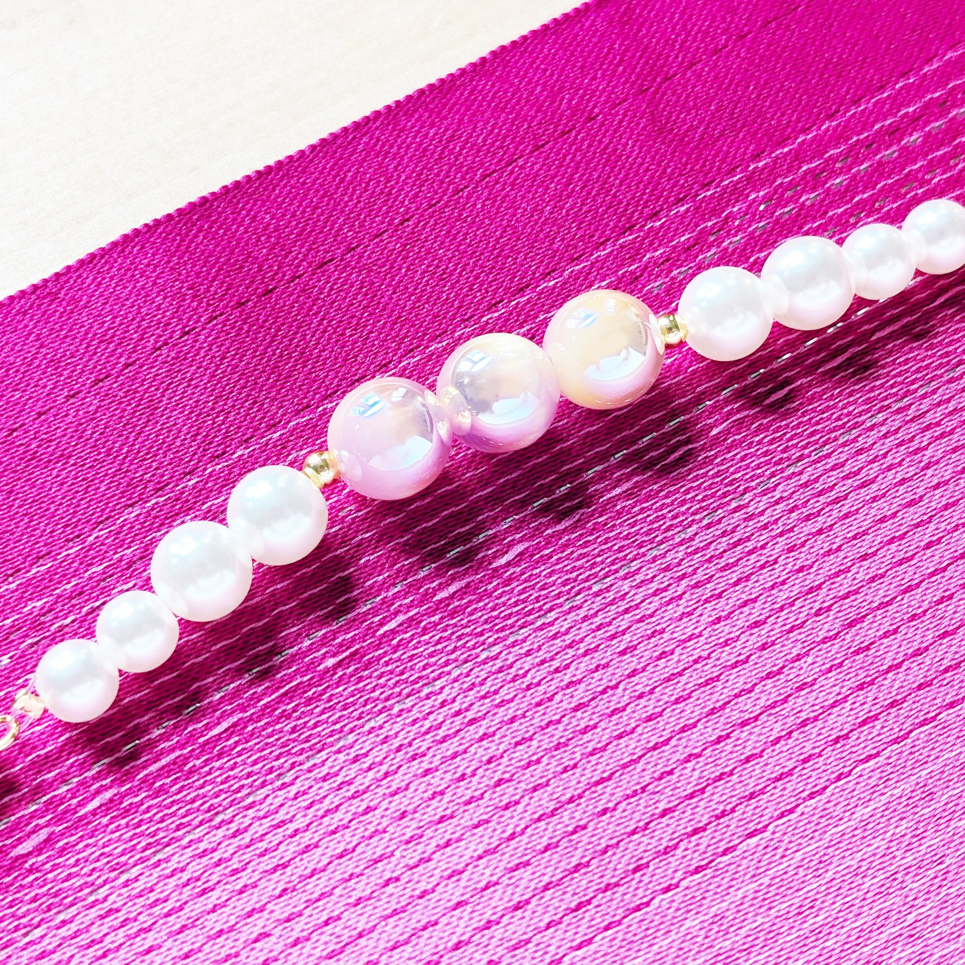 Kazari Himo - Beads in Purple, Traditional Japanese Yukata Accessory