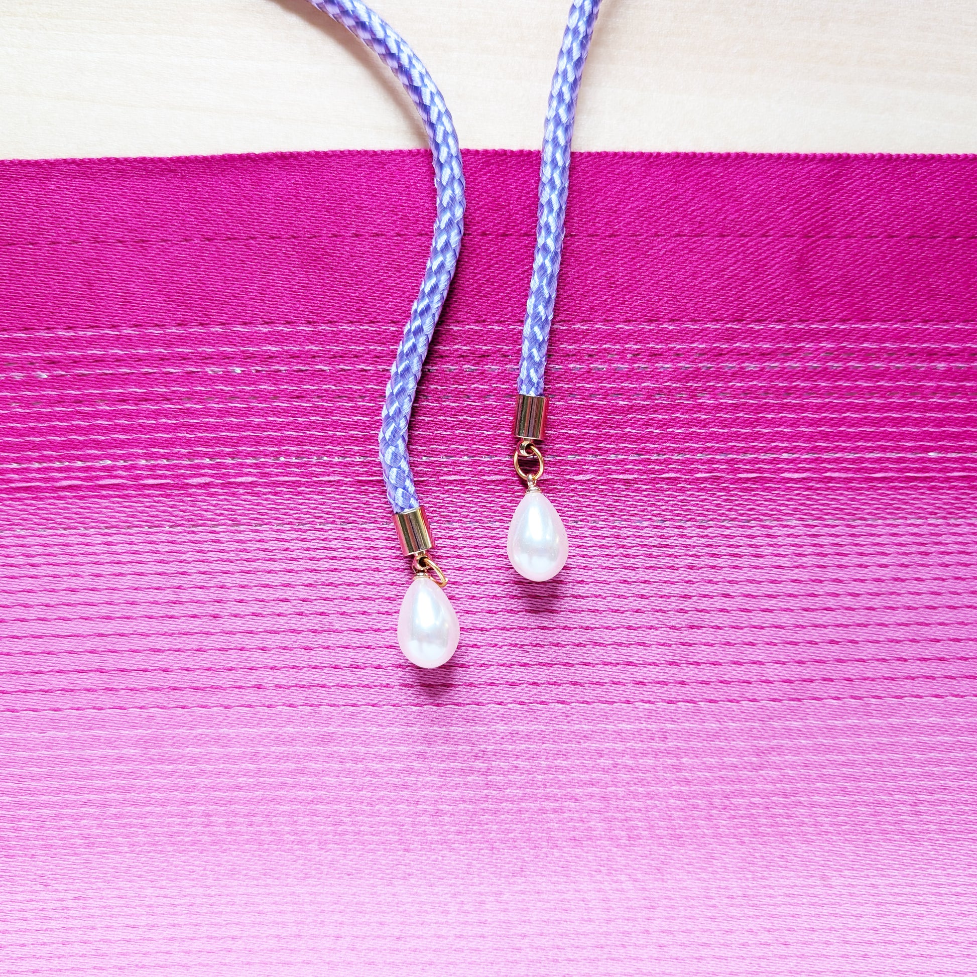 Kazari Himo - Beads in Purple, Traditional Japanese Yukata Accessory