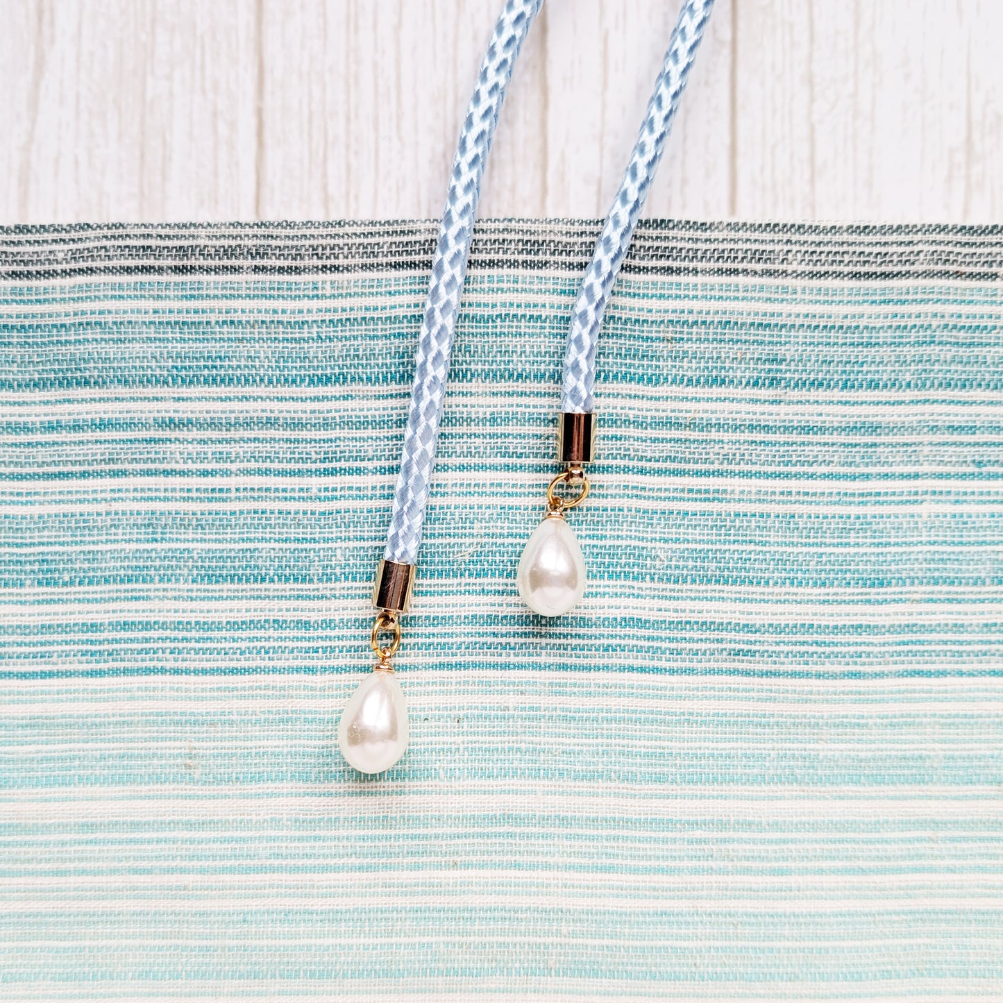 Traditional Japanese Kazari Himo for Yukata Kimono - Beads in Blue