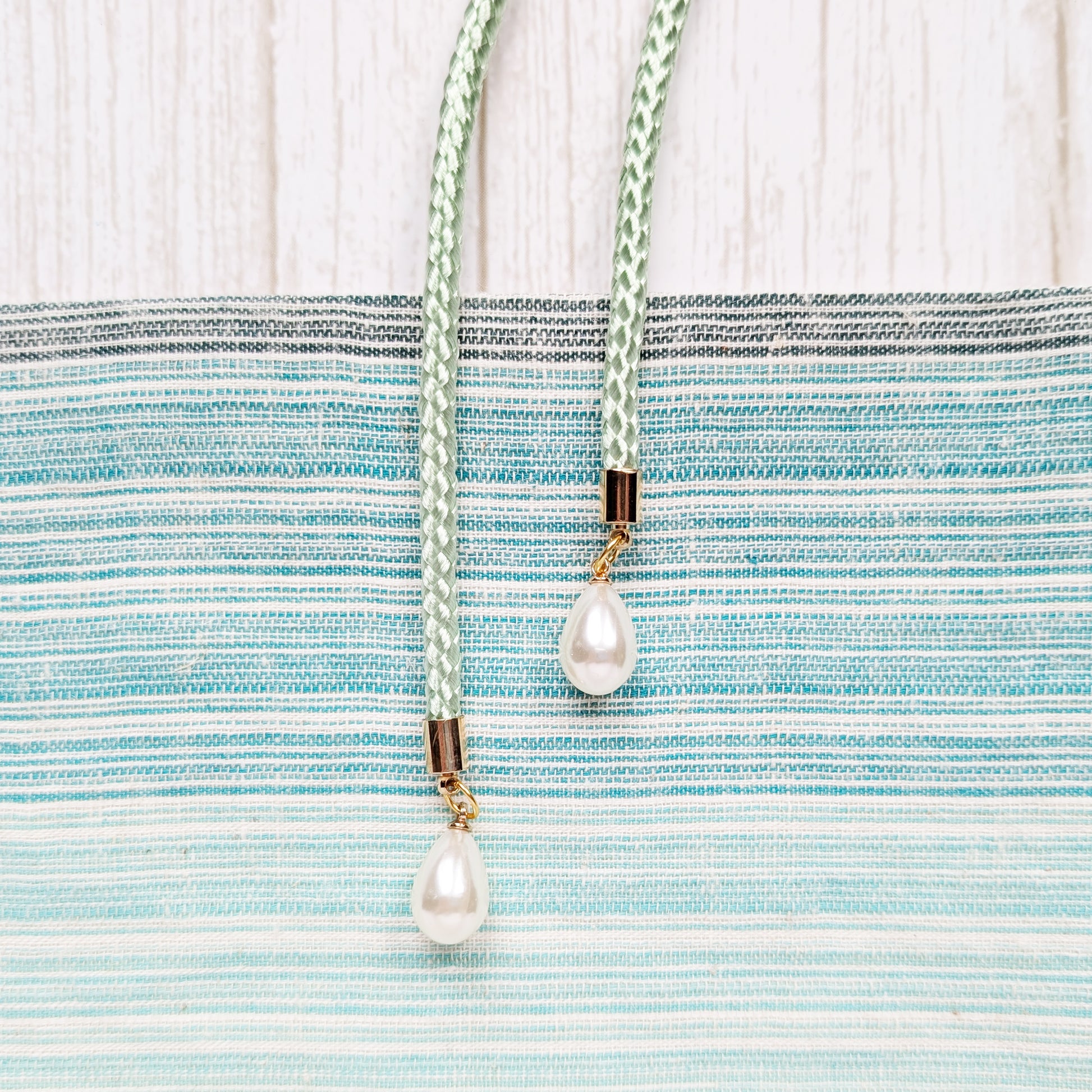 Kazari Himo - Beads Green, Traditional Japanese Accessory for Yukata