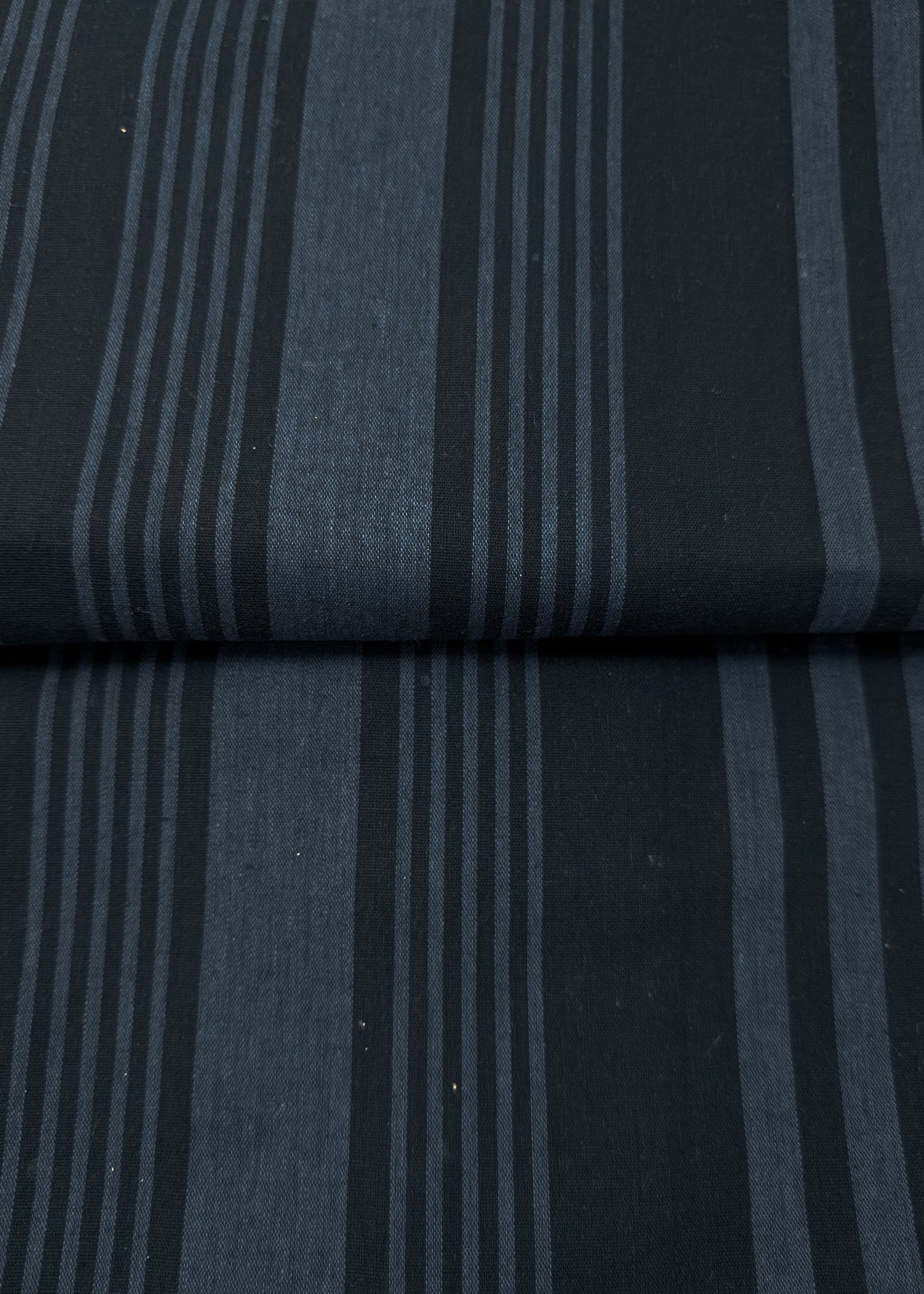 Traditional Japanese Men's Yukata Kimono Large - Stripes in Blue Gray