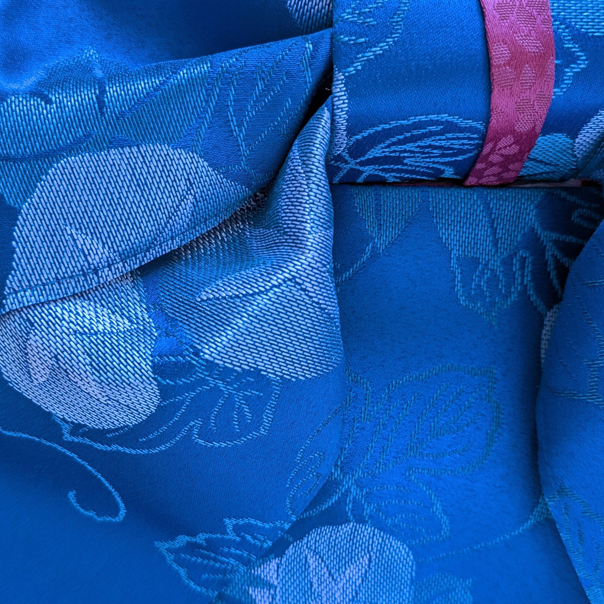 Women's Japanese Pretied Obi Belt - Morning Glory Dark Blue