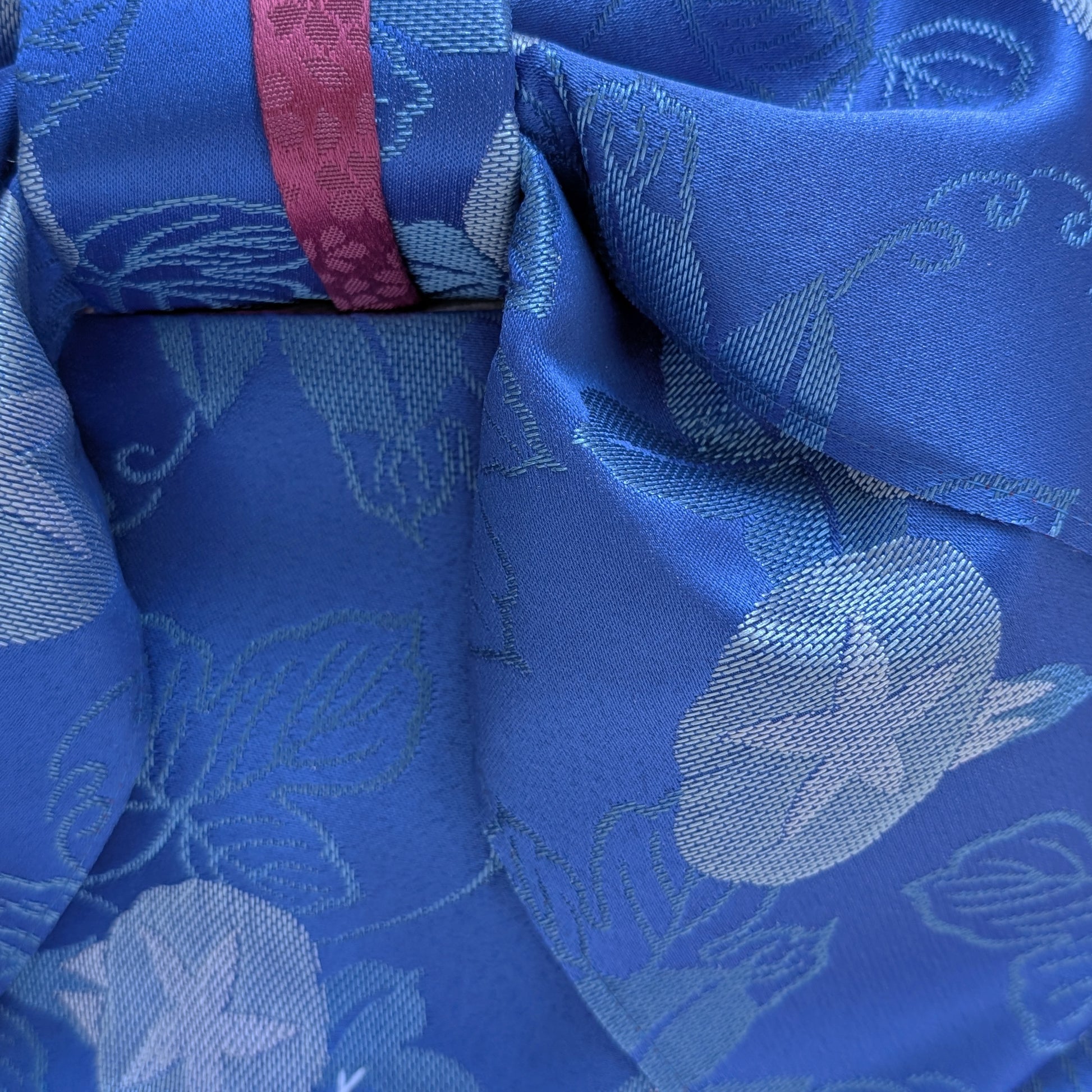 Women's Japanese Pretied Obi Belt - Morning Glory Dark Blue