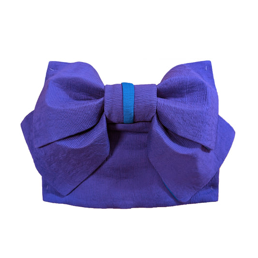 Japanese Traditional Women's Pre-Tied Bow Obi Belt - Deep Purple
