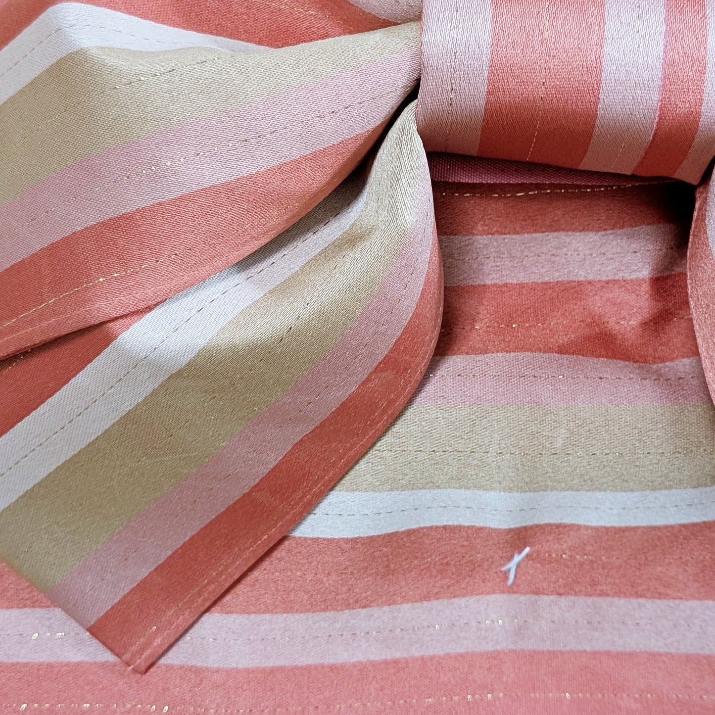 Traditional Japanese Women's Pre-Tied Obi Waist Belt - Striped Salmon