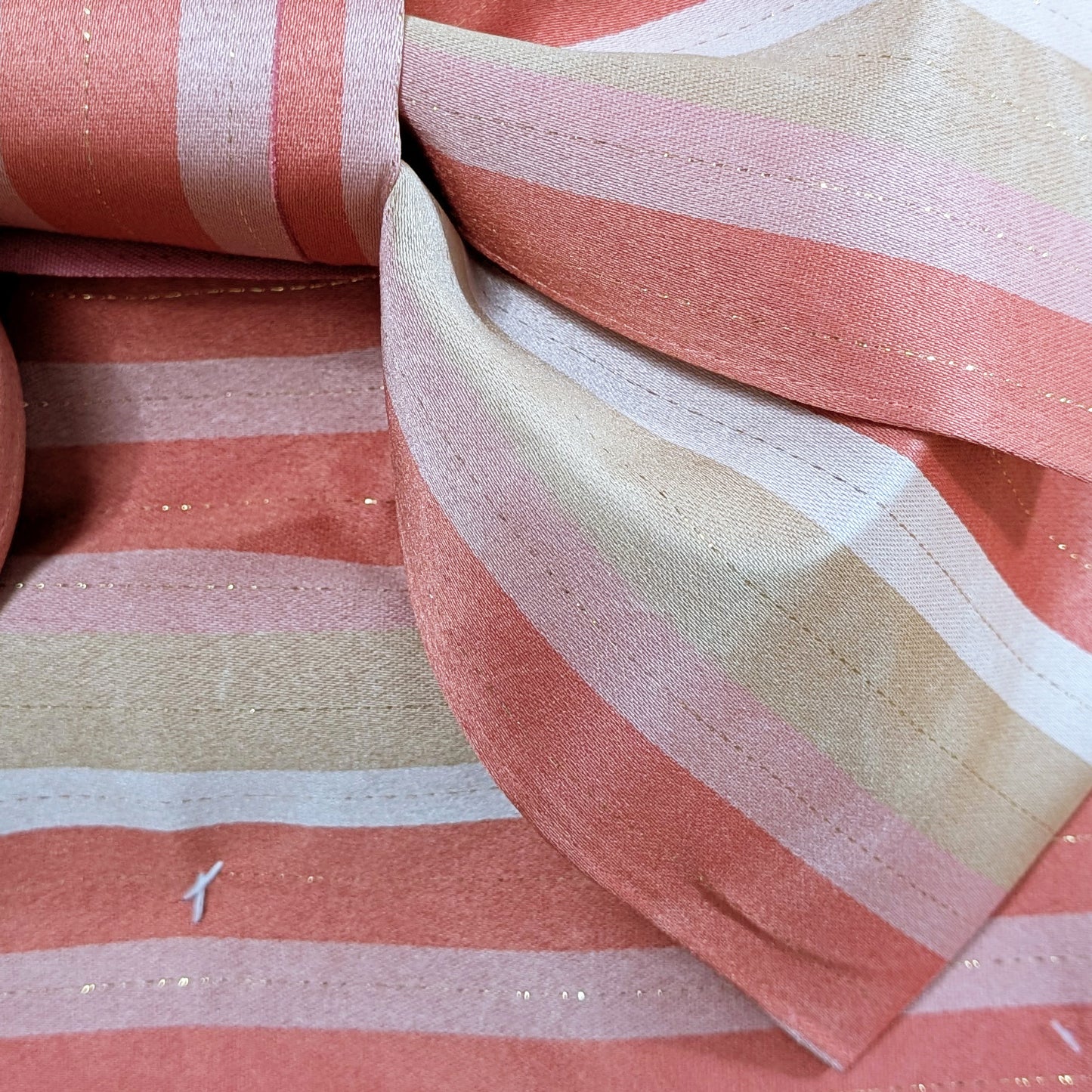 Traditional Japanese Women's Pre-Tied Obi Waist Belt - Striped Salmon