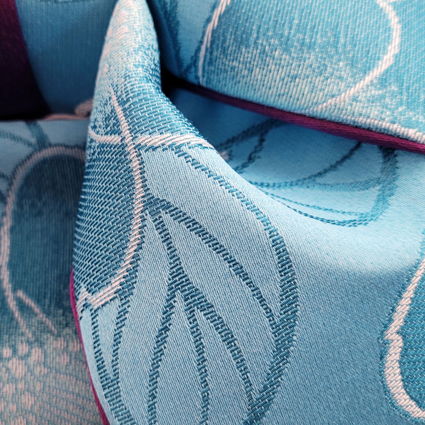 Pre-Tied Obi Belt - Blue Camellias