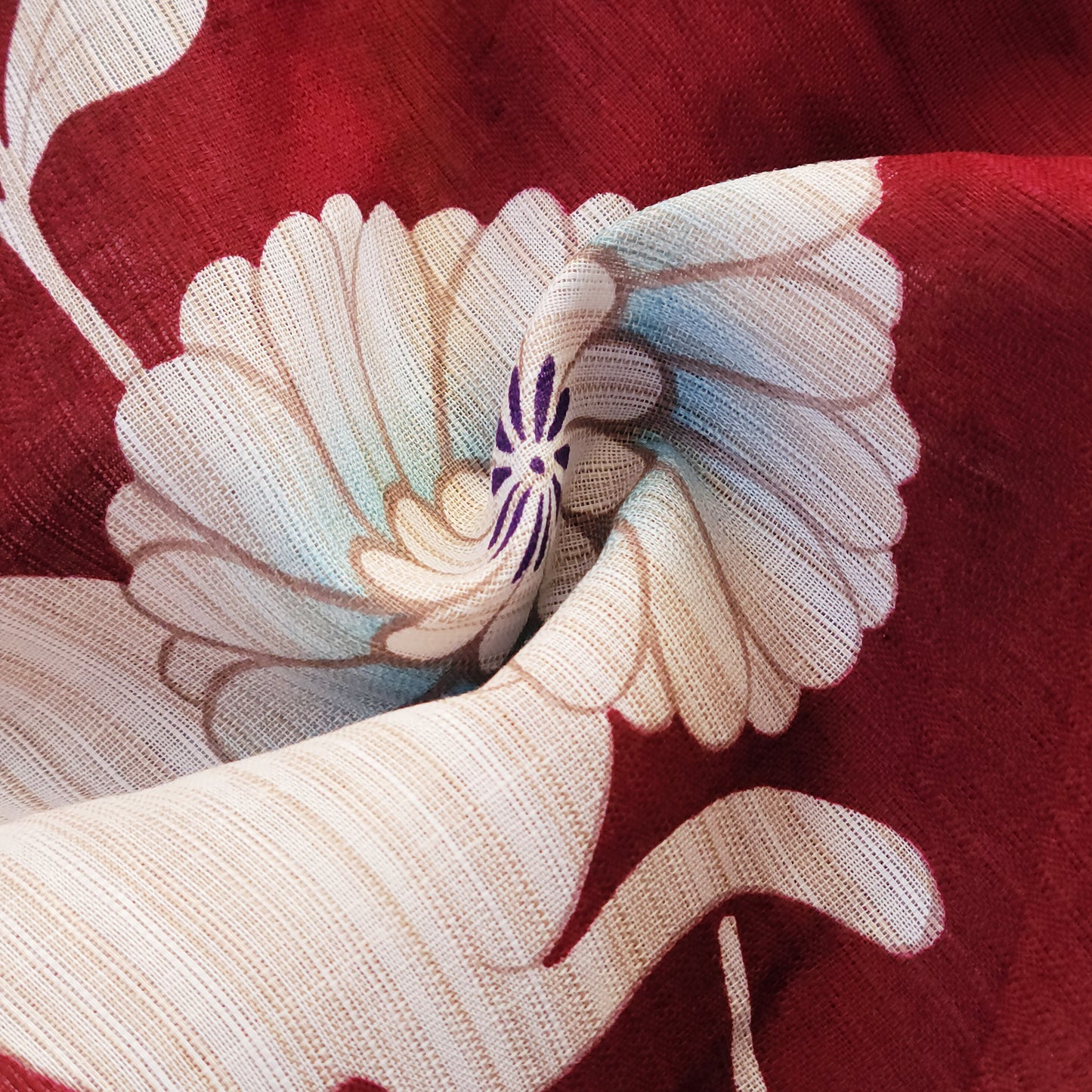 Women's Japanese Yukata Kimono - Cat and Flower Maroon