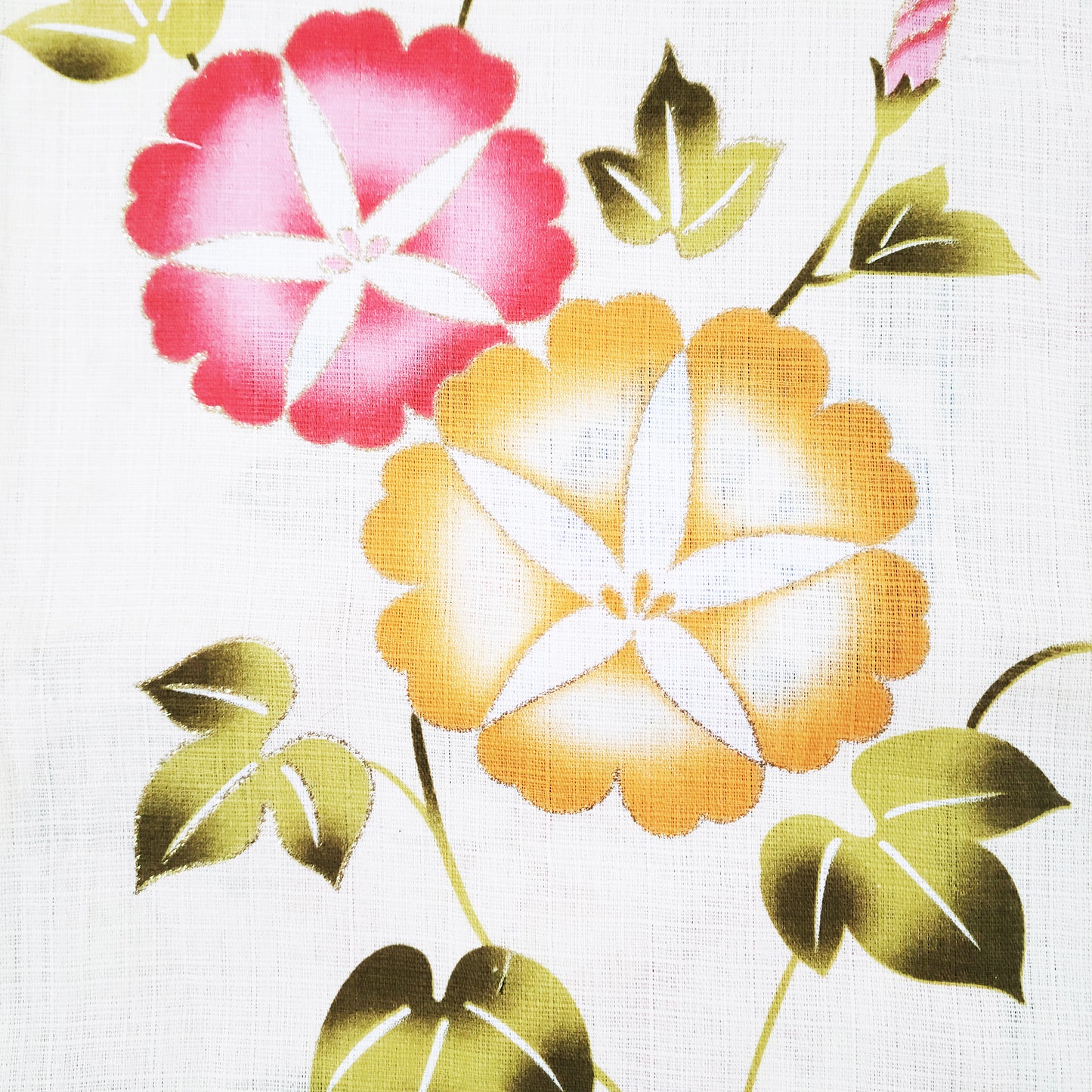Women's Japanese Yukata Kimono - Morning Glory in Beige
