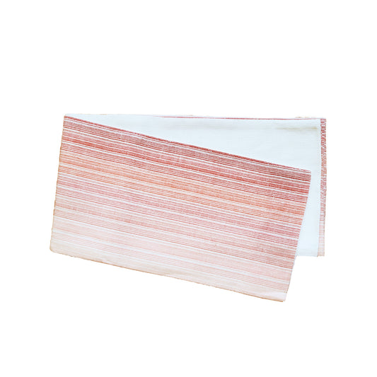 Japanese Hanhaba Flat Obi Belt - Gradient Orange and Red/White