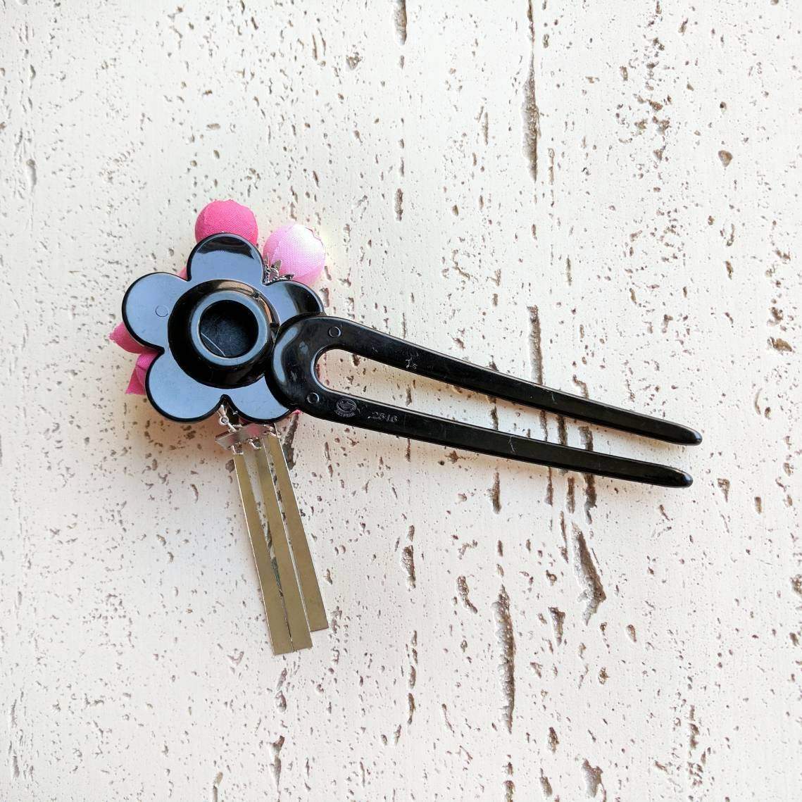 Cherry Blossom Two Leg Hair Stick - Kanzashi Hair Stick - Back