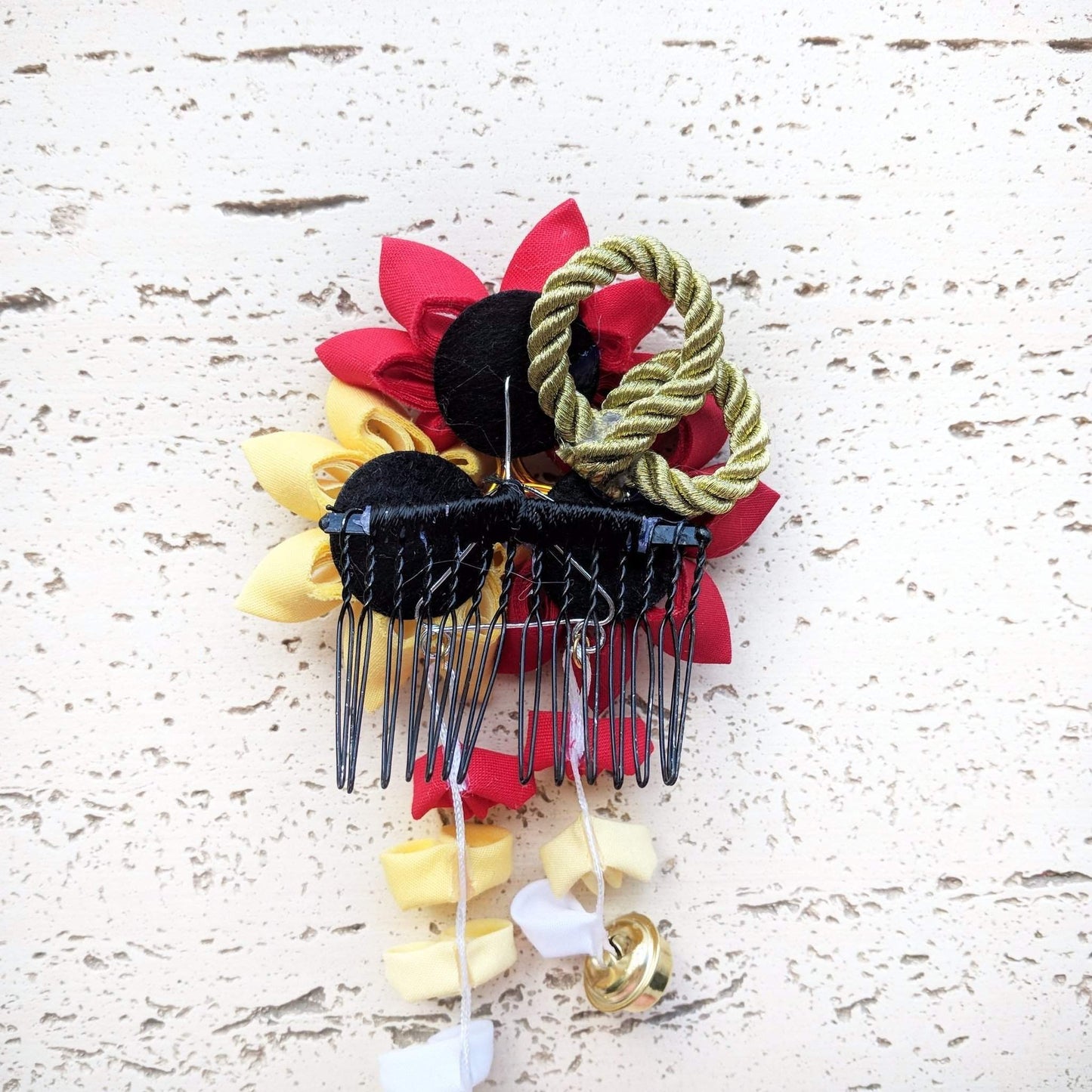 Japanese Kanzashi Fall Leaves Hair Comb - Back