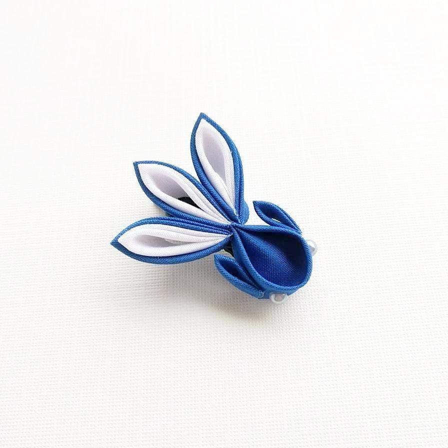 Kanzashi Gold Fish Hair Clip for Japanese Kimono - Blue