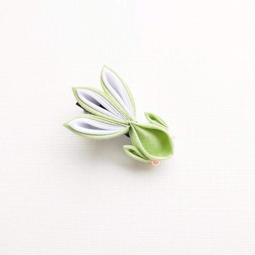 Kanzashi Gold Fish Hair Clip for Japanese Kimono - Green