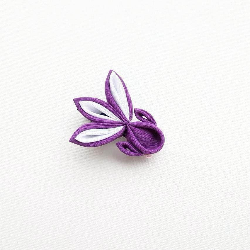 Kanzashi Gold Fish Hair Clip for Japanese Kimono - Purple