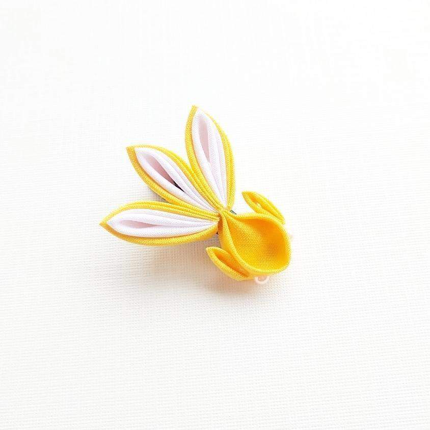 Kanzashi Gold Fish Hair Clip for Japanese Kimono - Yellow