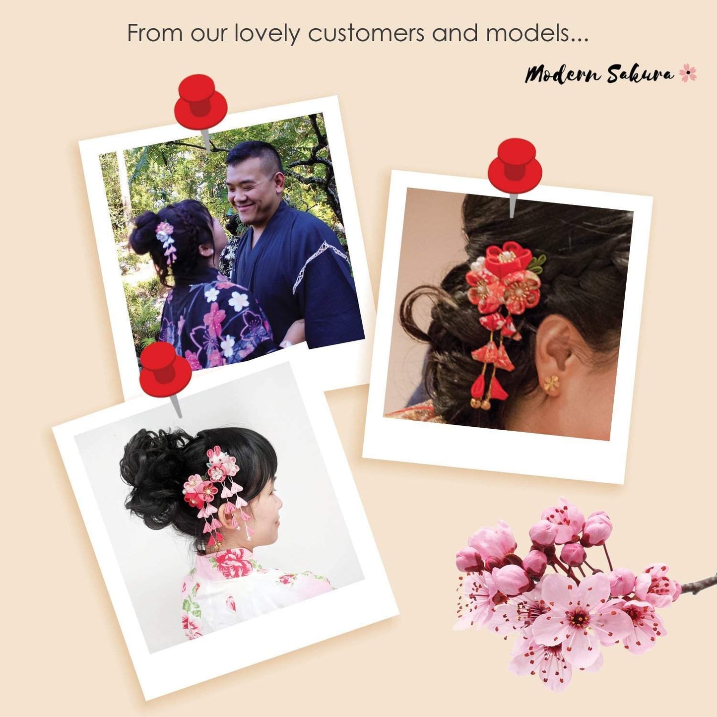 Plum Blossom Flower Hair Clip Showcase