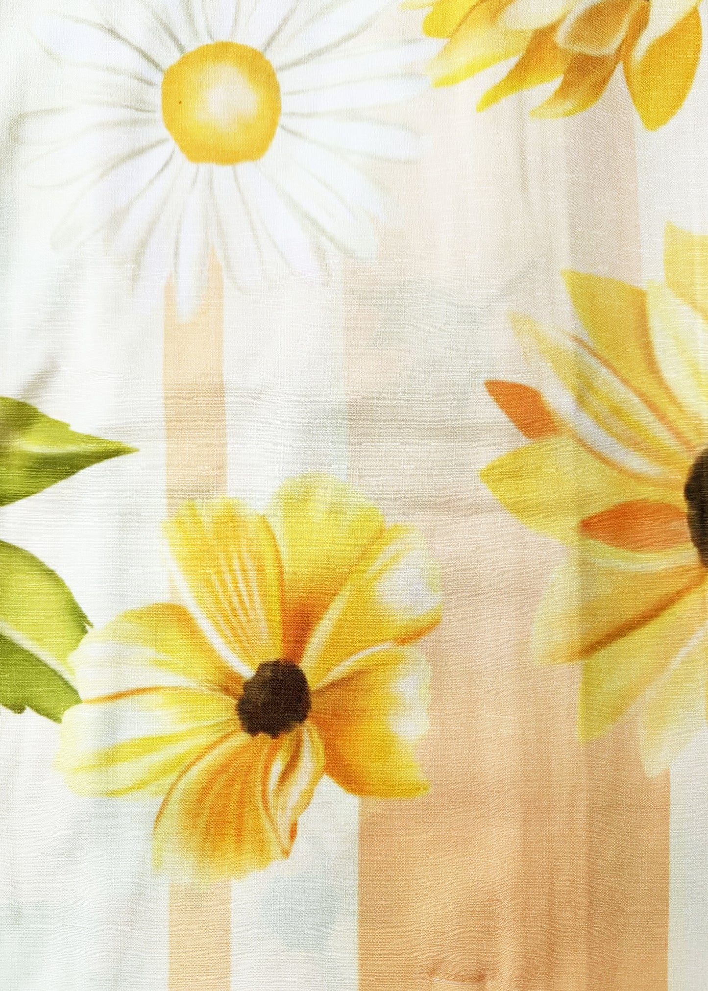 Japanese Traditional Yukata Kimono Plus - Flowers in Striped Orange