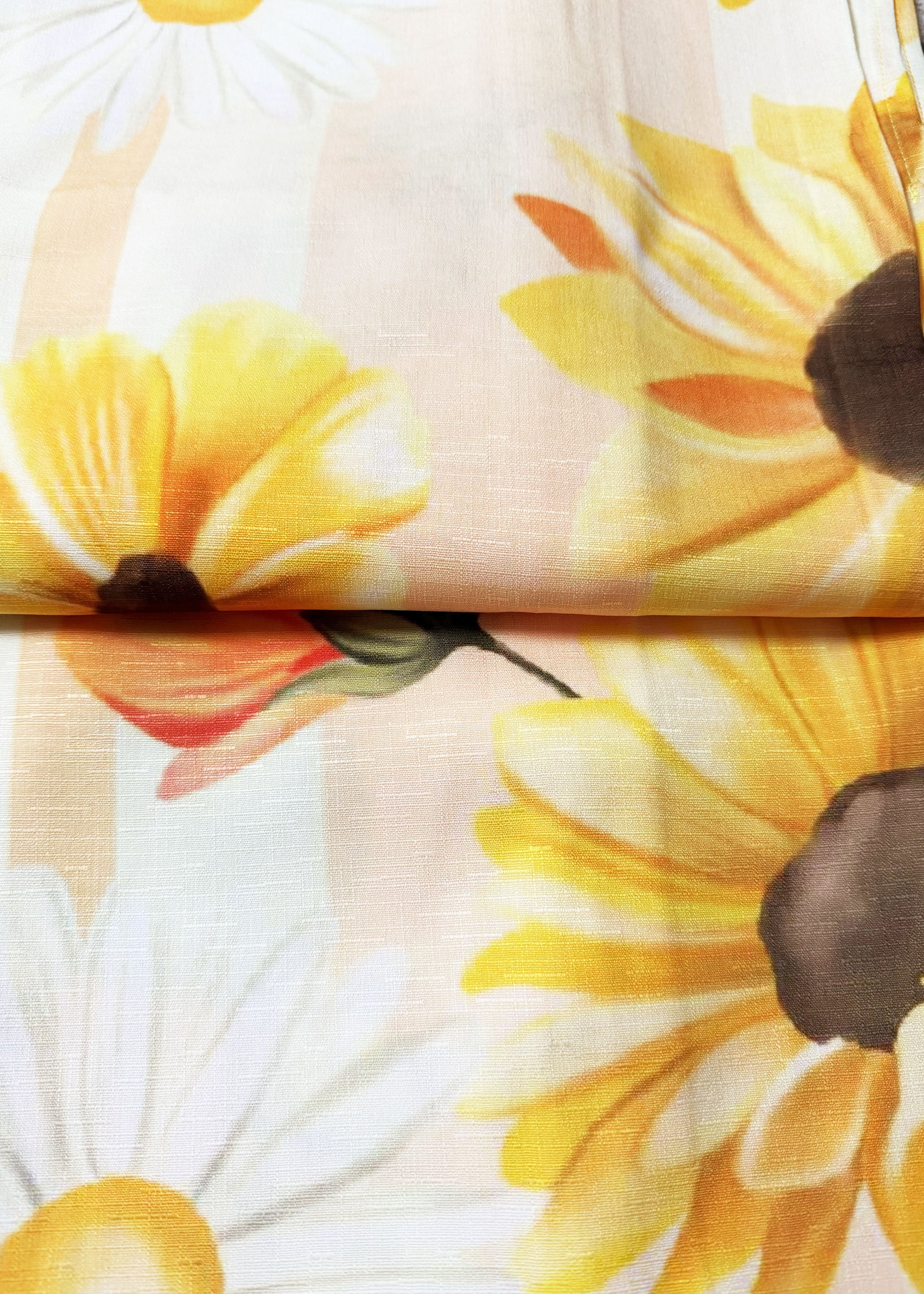 Japanese Traditional Yukata Kimono Plus - Flowers in Striped Orange