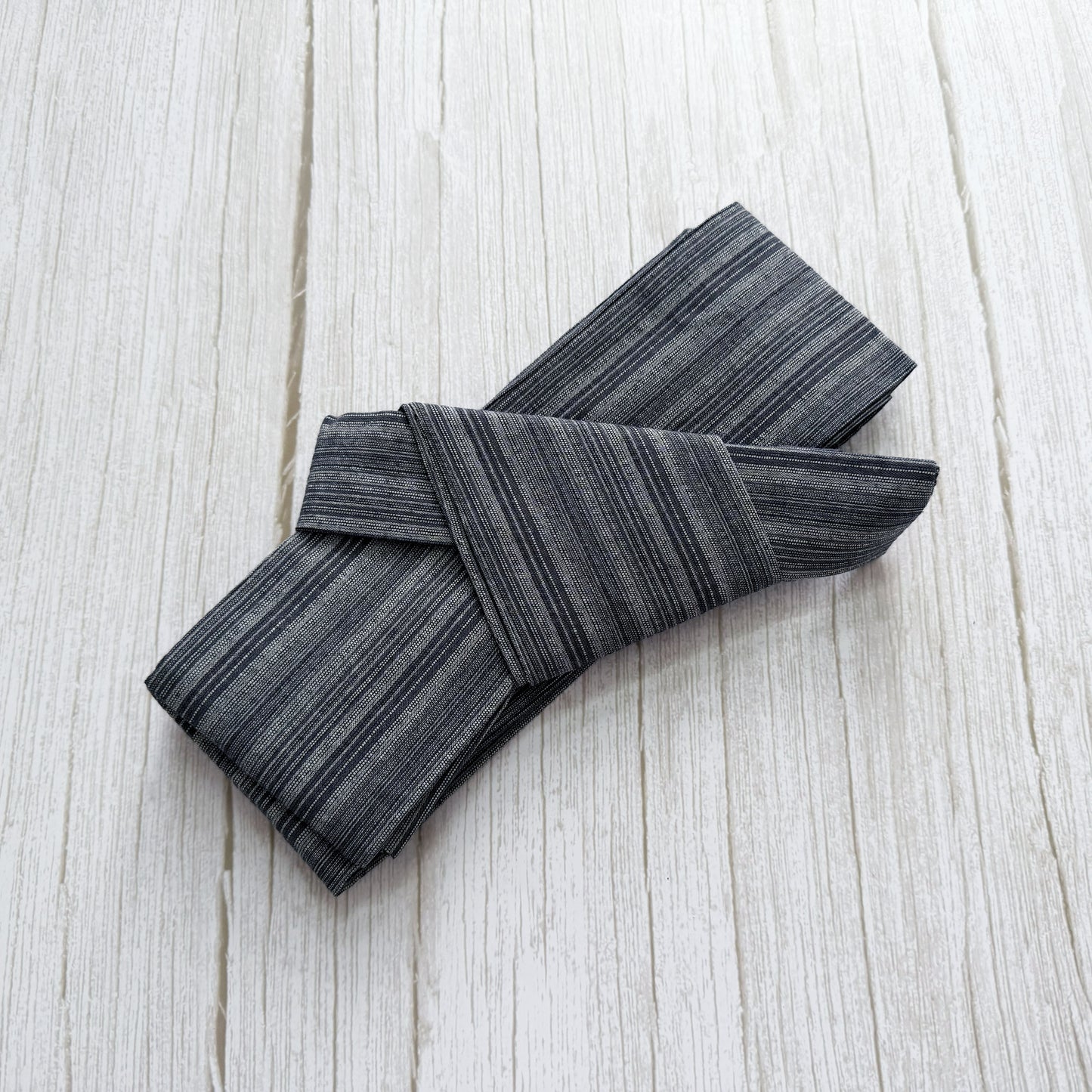 Japanese Men's Velcro Kaku Obi Belt and Inner Belt – Striped Gray