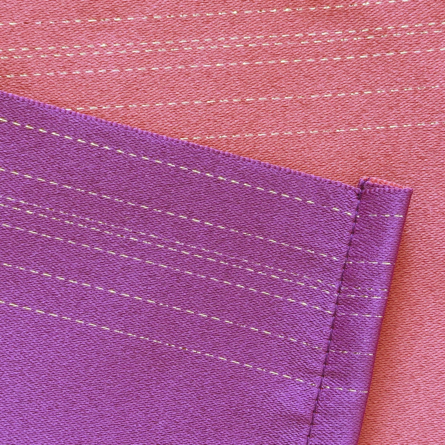Flat Obi Belt – Purple and Salmon with Silver (Style #1010)