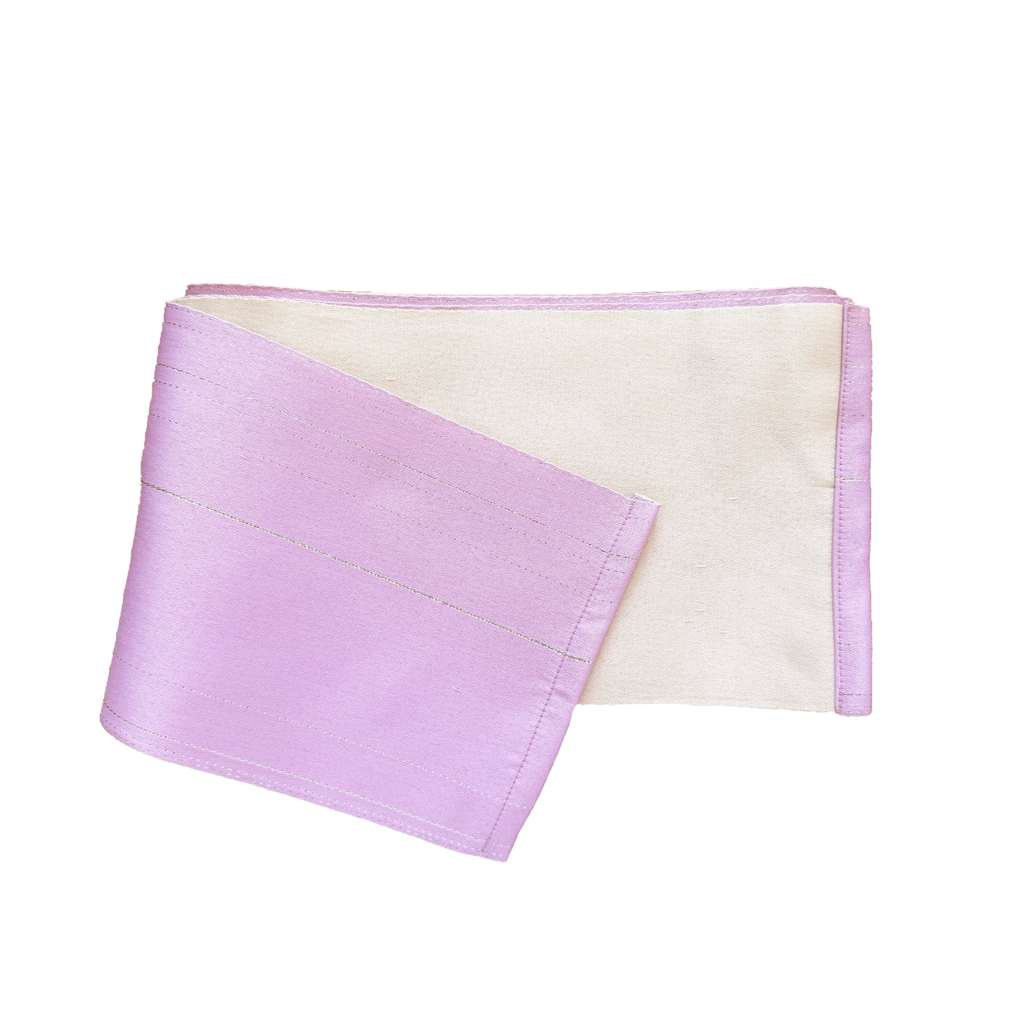 Japanese Women's Traditional Flat Obi Belt – Pink and Peach Silver