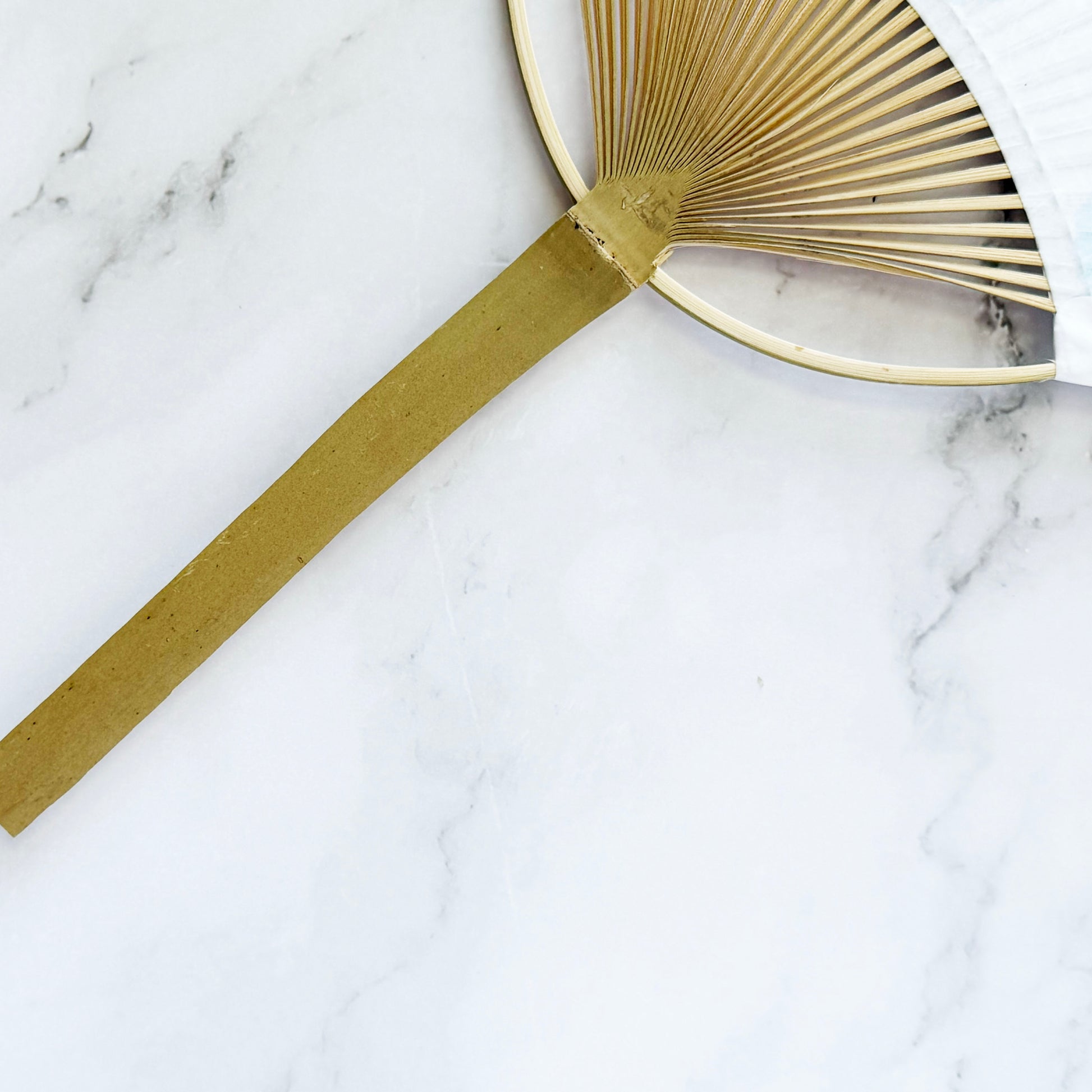 Japanese Bamboo Uchiwa Handheld Fan - Goldfish in White