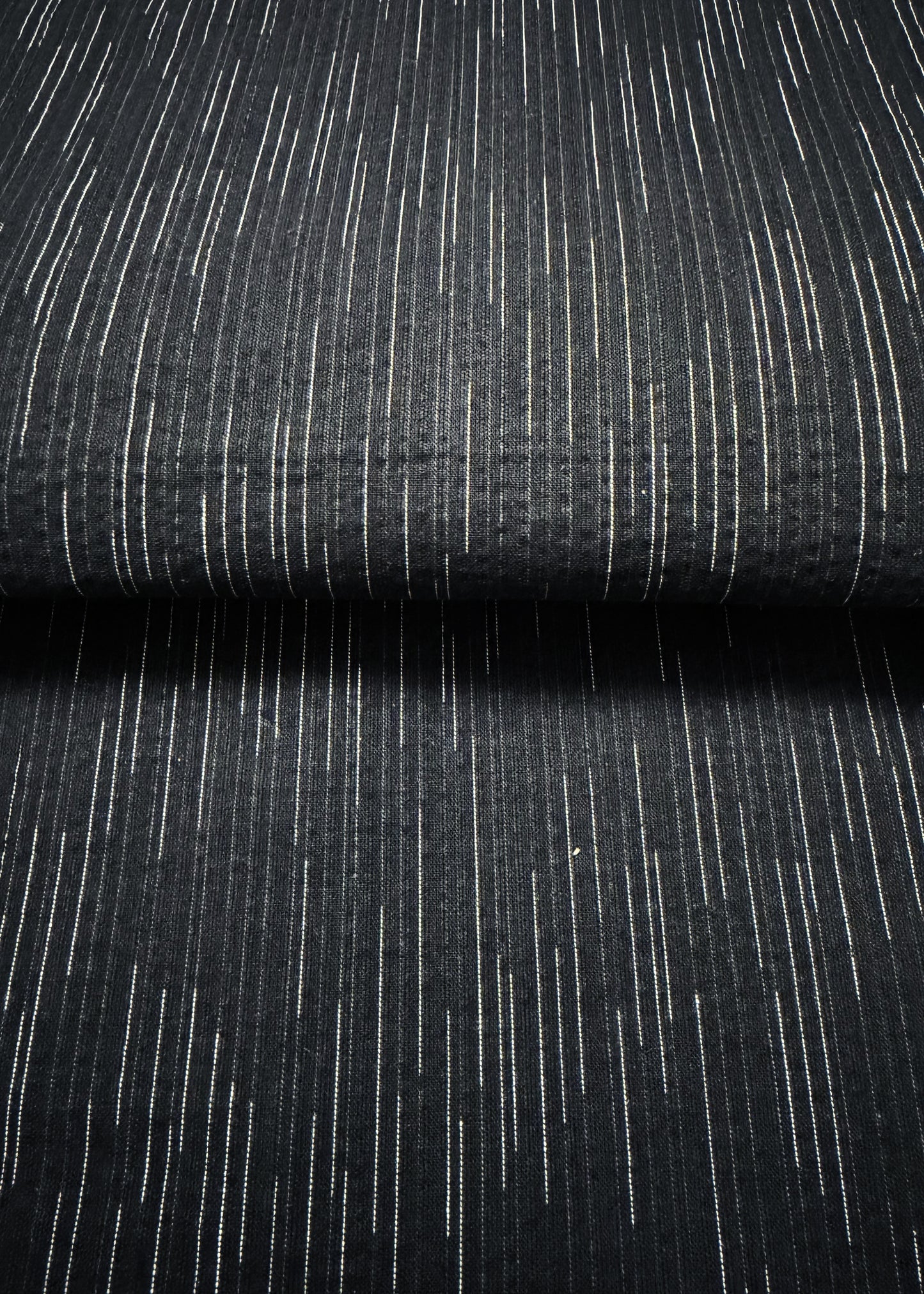 Japanese Traditional Men's Cotton Yukata Kimono - White Lines in Black