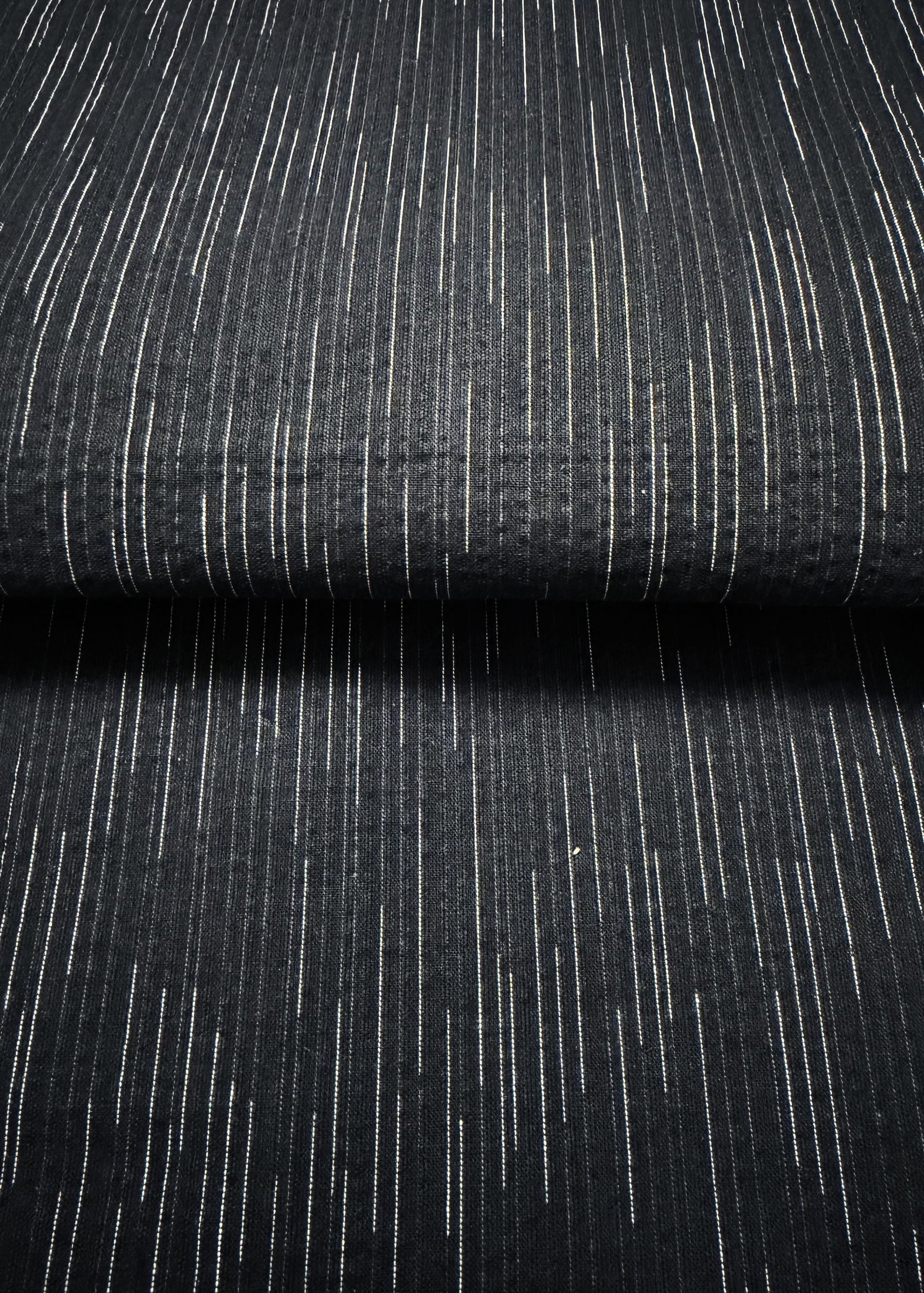 Japanese Traditional Men's Cotton Yukata Kimono - White Lines in Black