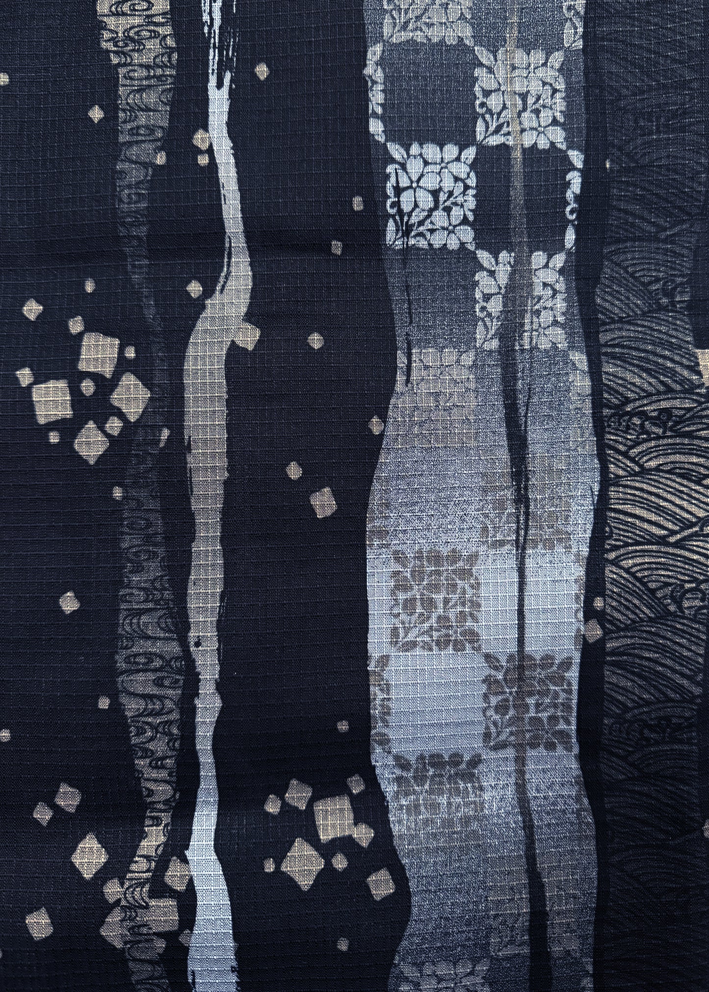 Japanese Traditional Men's Yukata Kimono – Abstract Stripes in Black